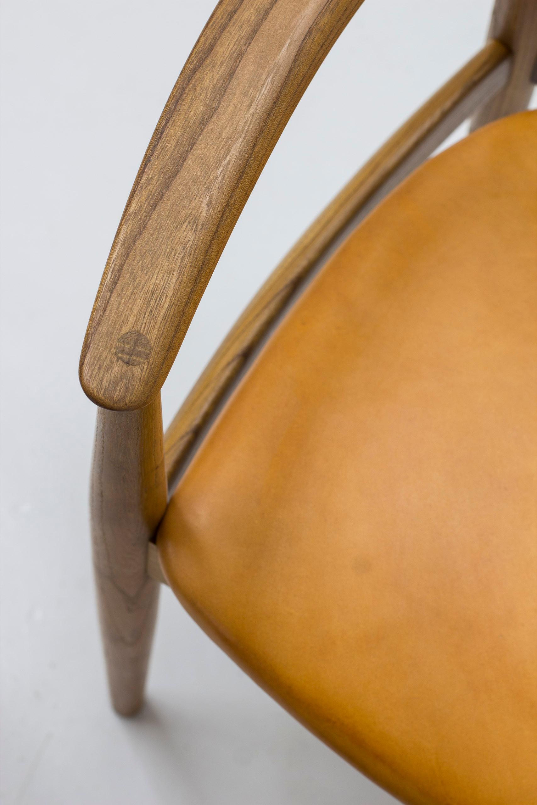 Arm chairs in elm by Arne Wahl Iversen, by cabinetmaker Niels Eilersen, Denmark For Sale 1