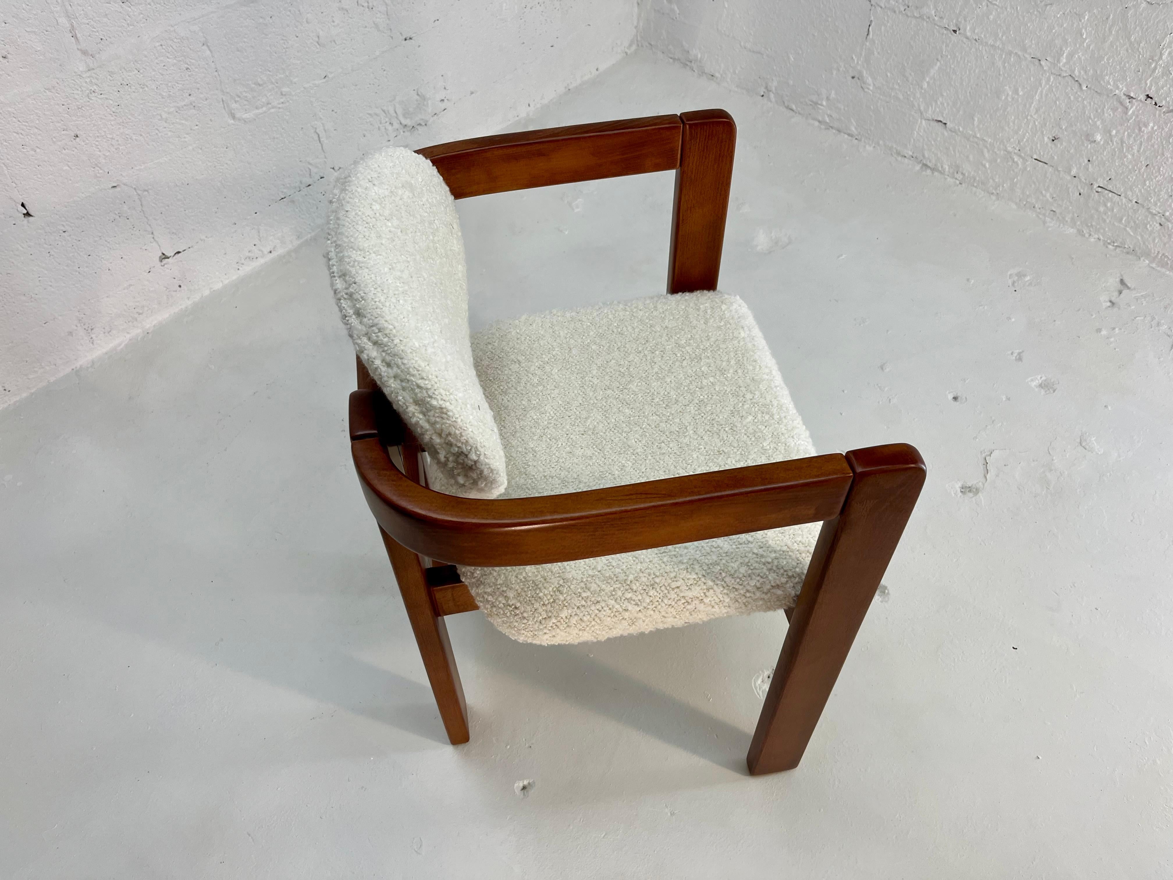 Arm Chairs in the style of Tobia Scarpa, Kravet Ivory Boucle, 1970s 3