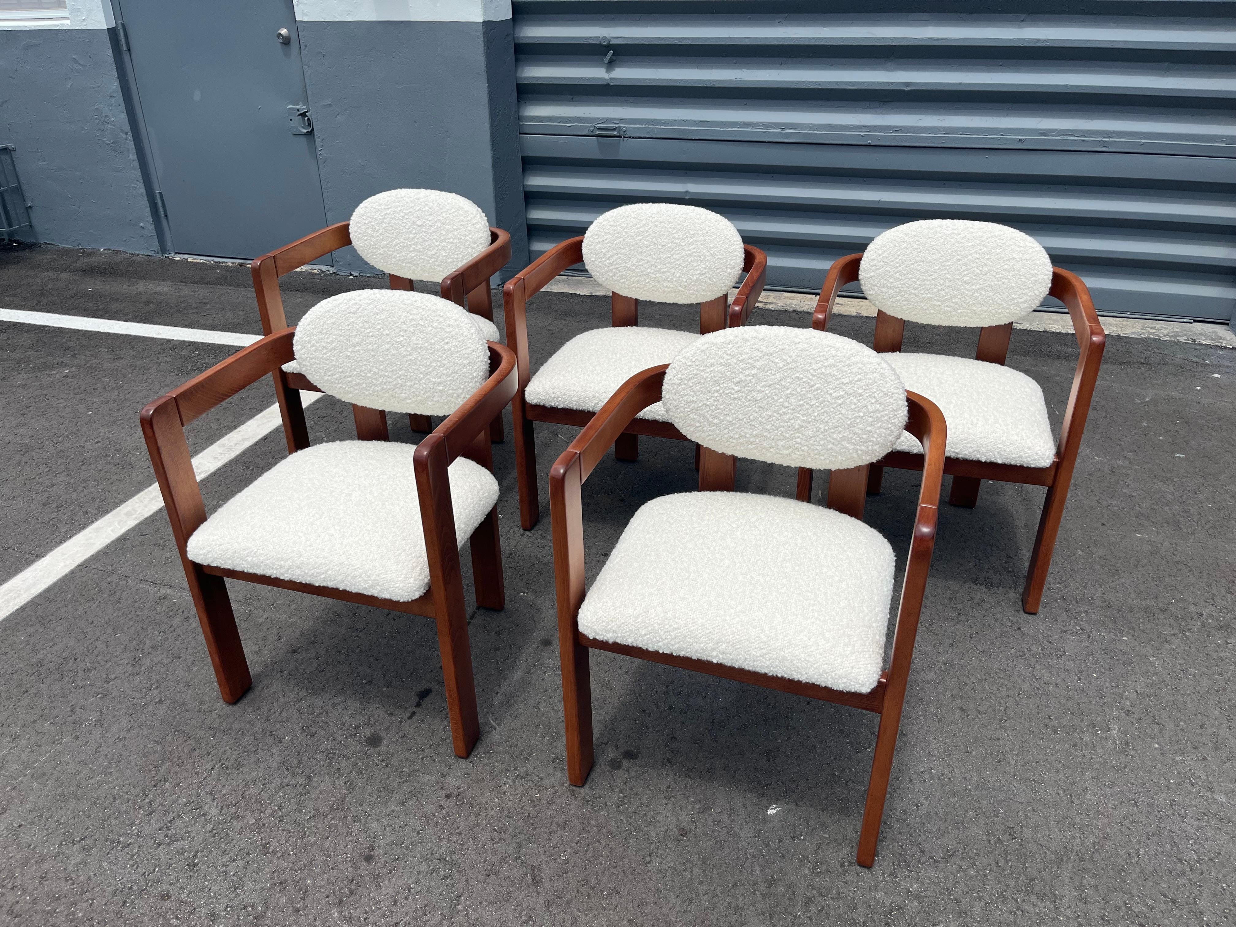 Arm Chairs in the style of Tobia Scarpa, Kravet Ivory Boucle, 1970s in vendita 3