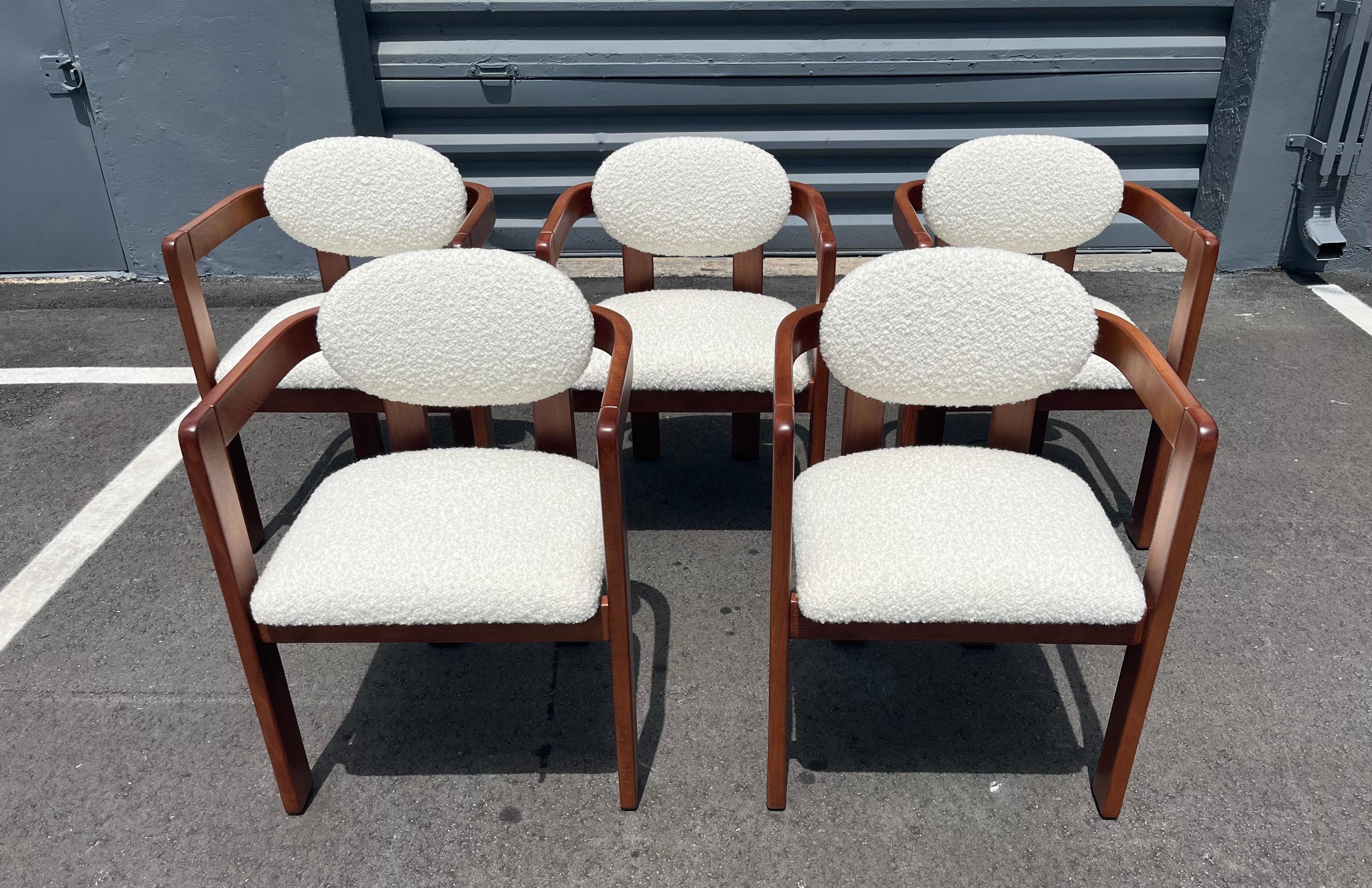 Arm Chairs in the style of Tobia Scarpa, Kravet Ivory Boucle, 1970s in vendita 4