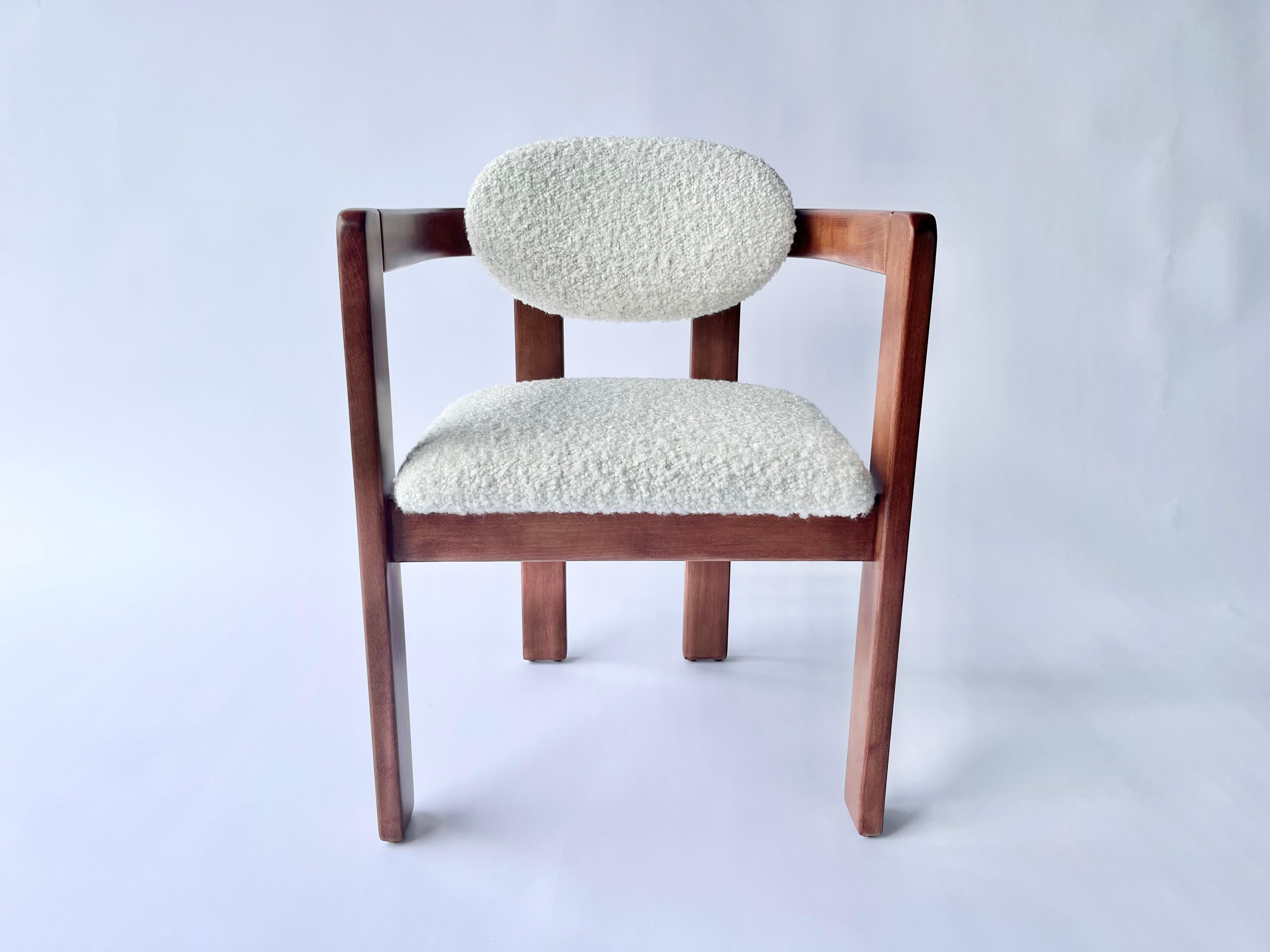 Arm Chairs in the style of Tobia Scarpa, Kravet Ivory Boucle, 1970s in vendita 6