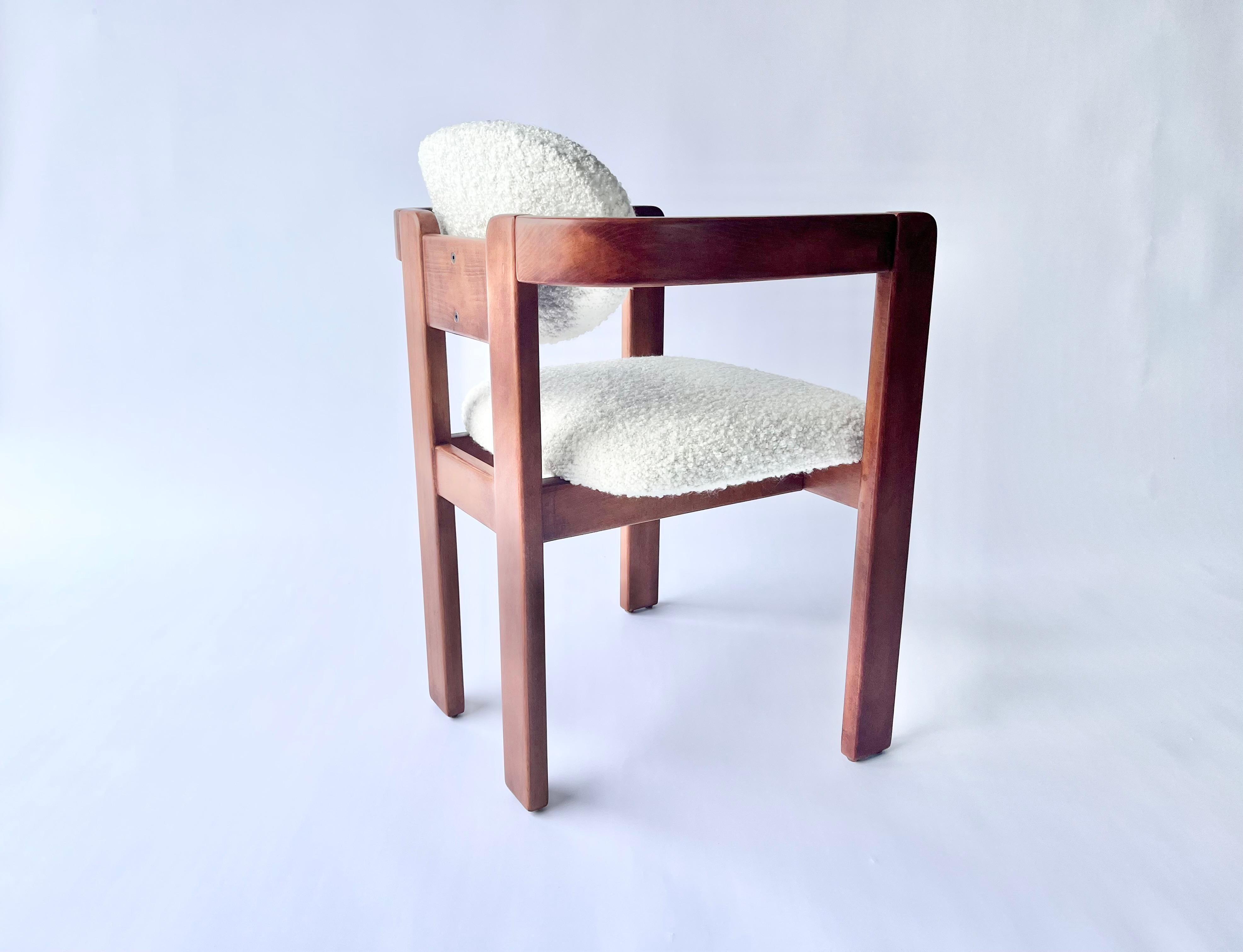 Arm Chairs in the style of Tobia Scarpa, Kravet Ivory Boucle, 1970s in vendita 7