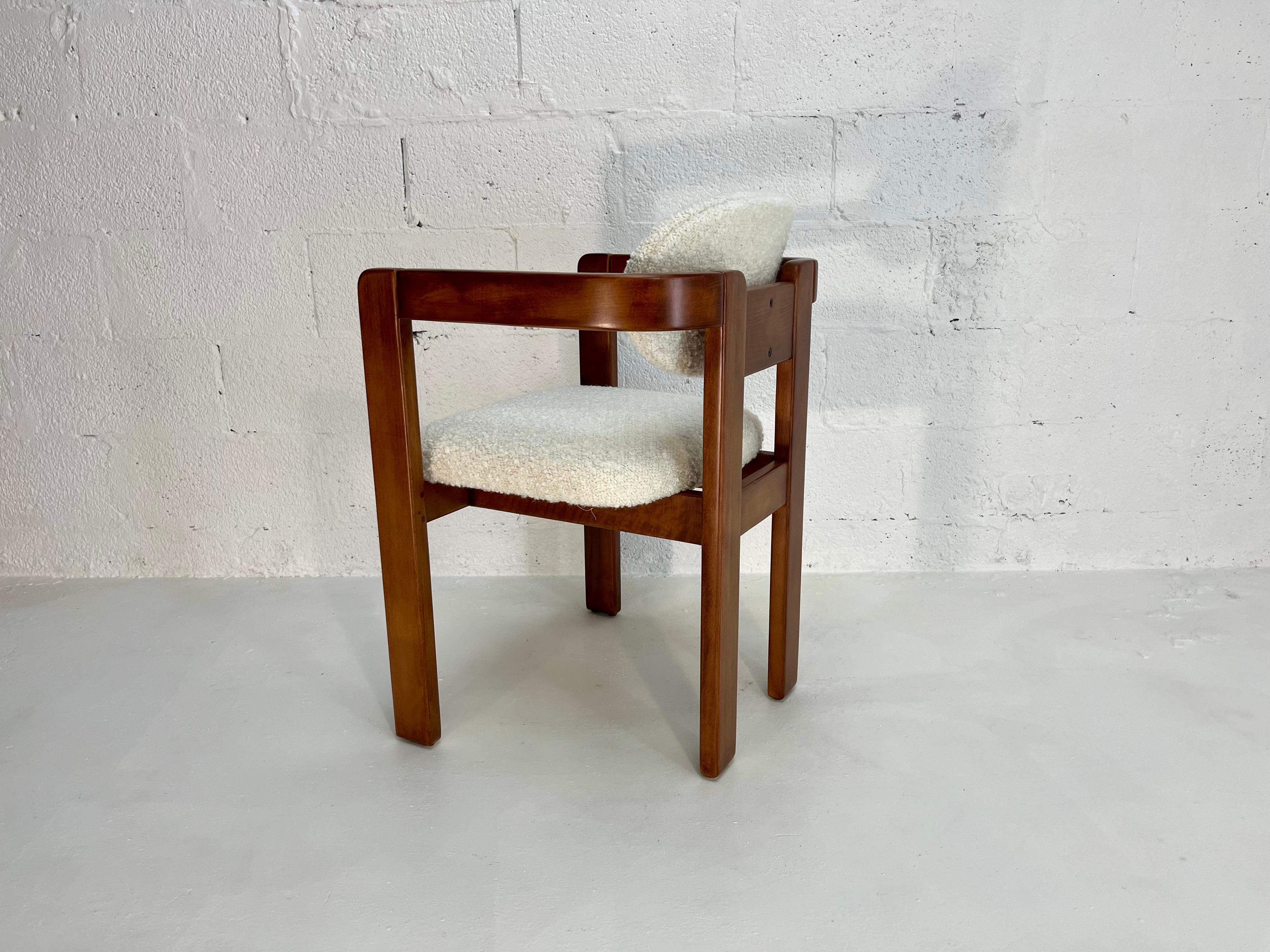 Arm Chairs in the style of Tobia Scarpa, Kravet Ivory Boucle, 1970s 8
