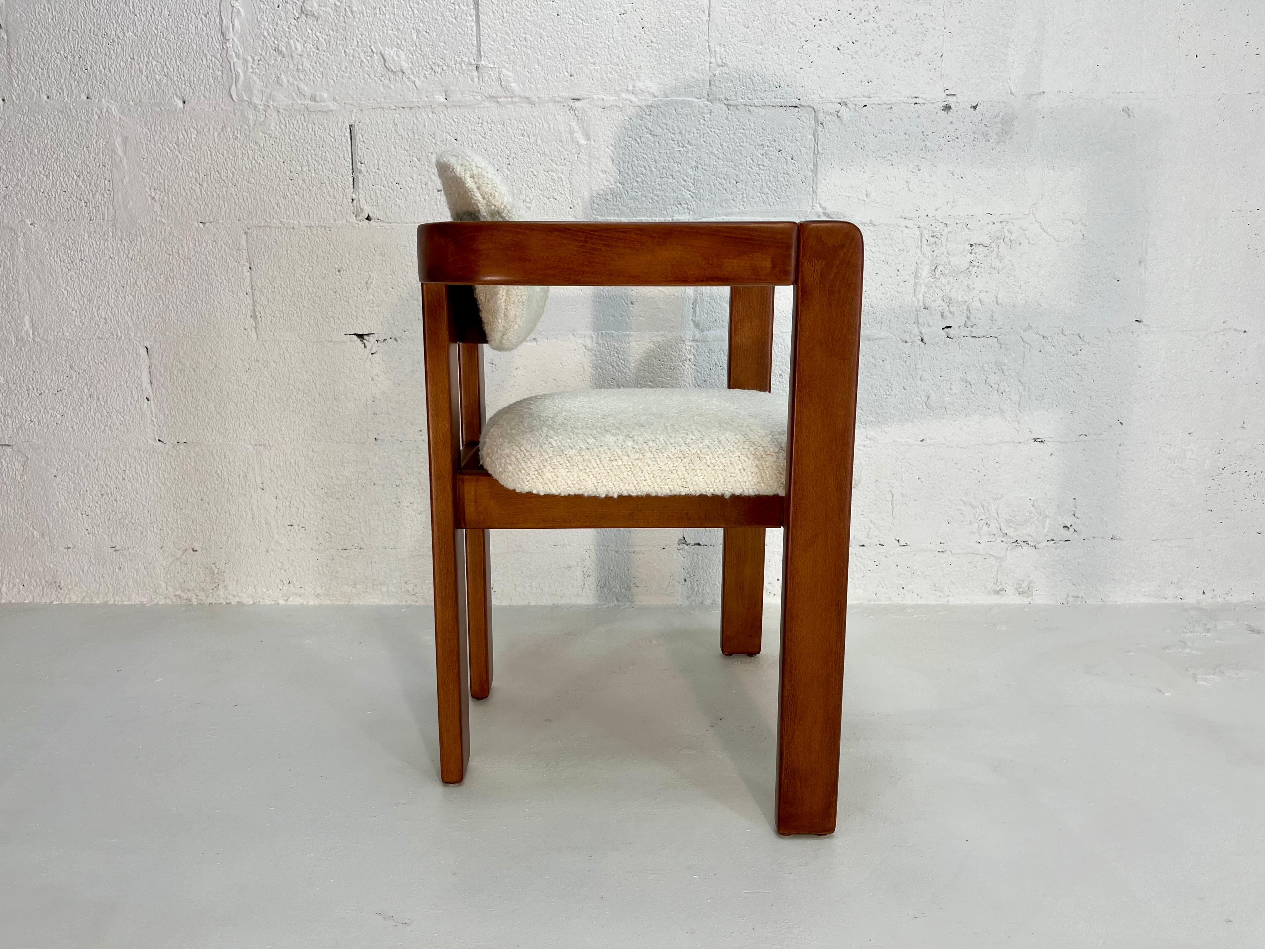 Arm Chairs in the style of Tobia Scarpa, Kravet Ivory Boucle, 1970s 9