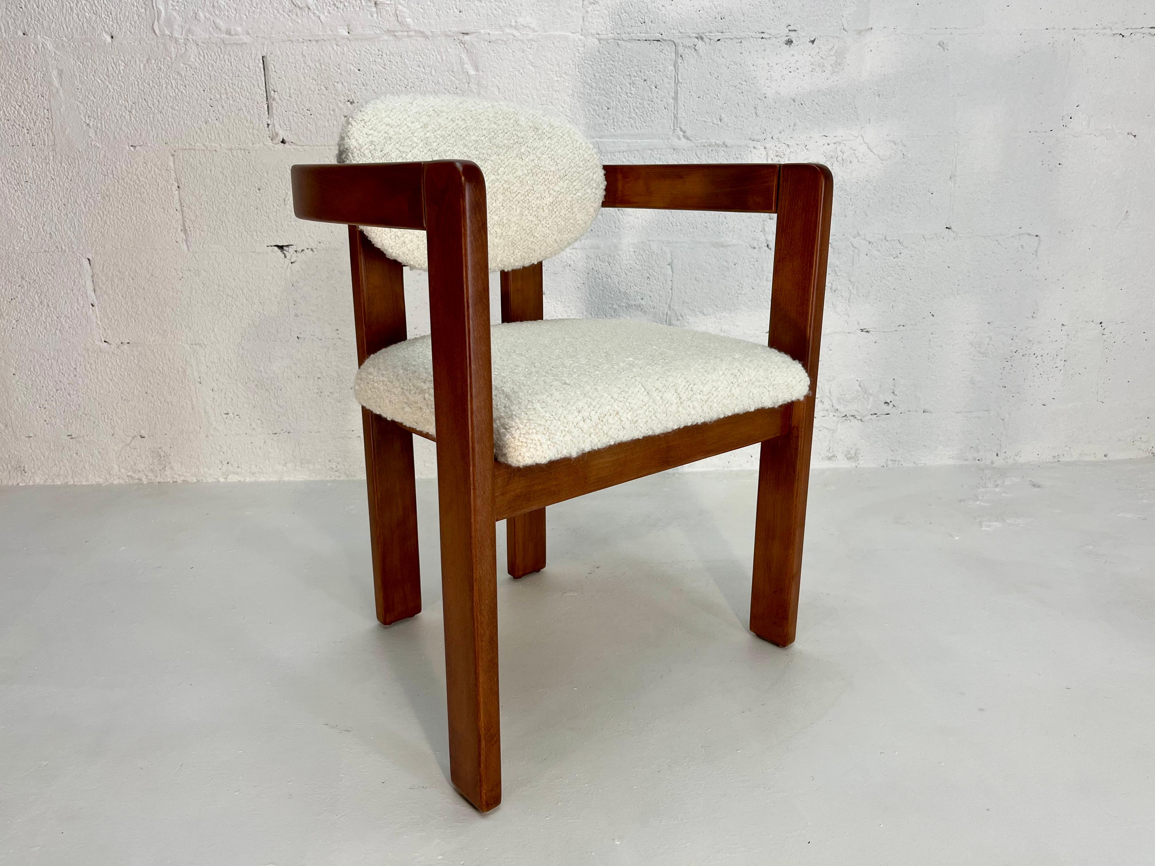 Arm Chairs in the style of Tobia Scarpa, Kravet Ivory Boucle, 1970s 10