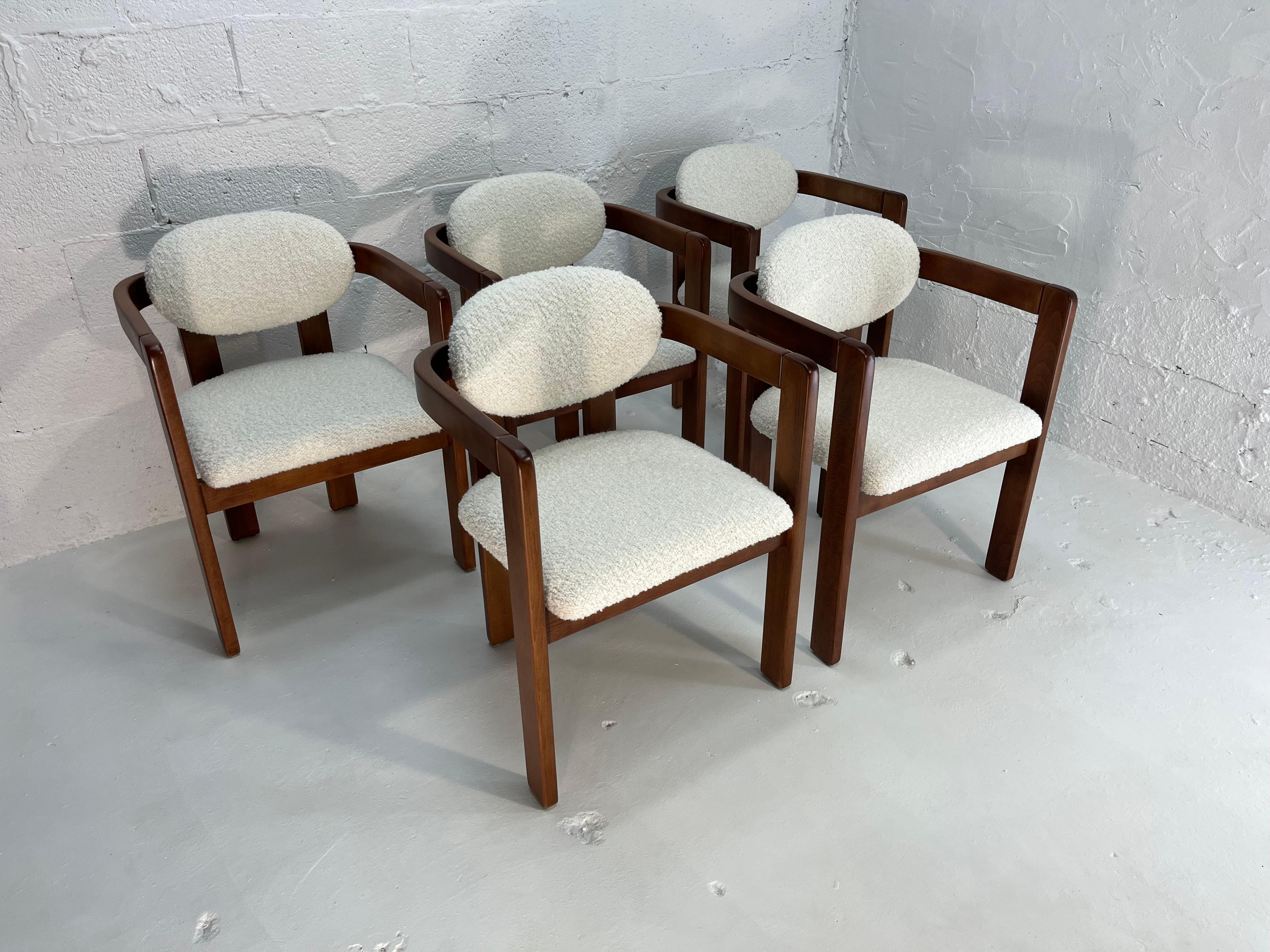 Sessel im Stil von Tobia Scarpa, Kravet Ivory Boucle, 1970er Jahre (Moderne der Mitte des Jahrhunderts) im Angebot