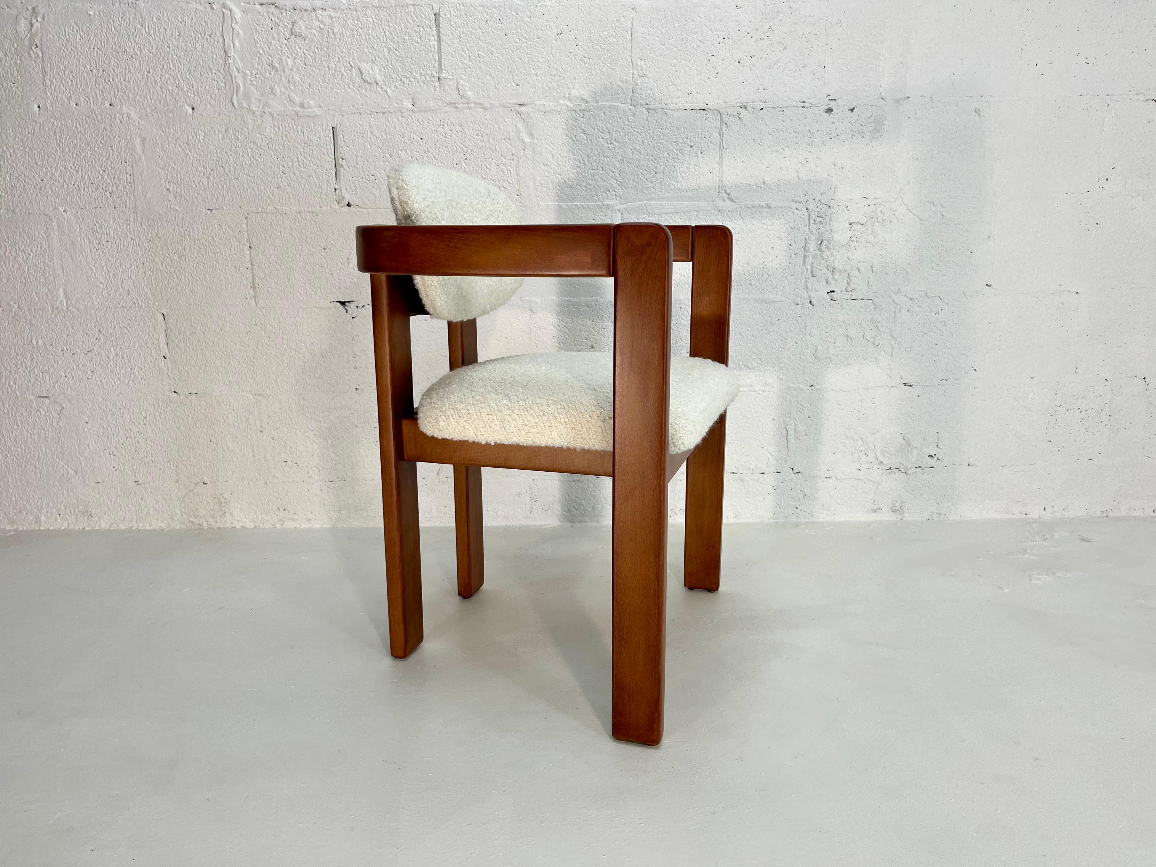 Fabric Arm Chairs in the style of Tobia Scarpa, Kravet Ivory Boucle, 1970s