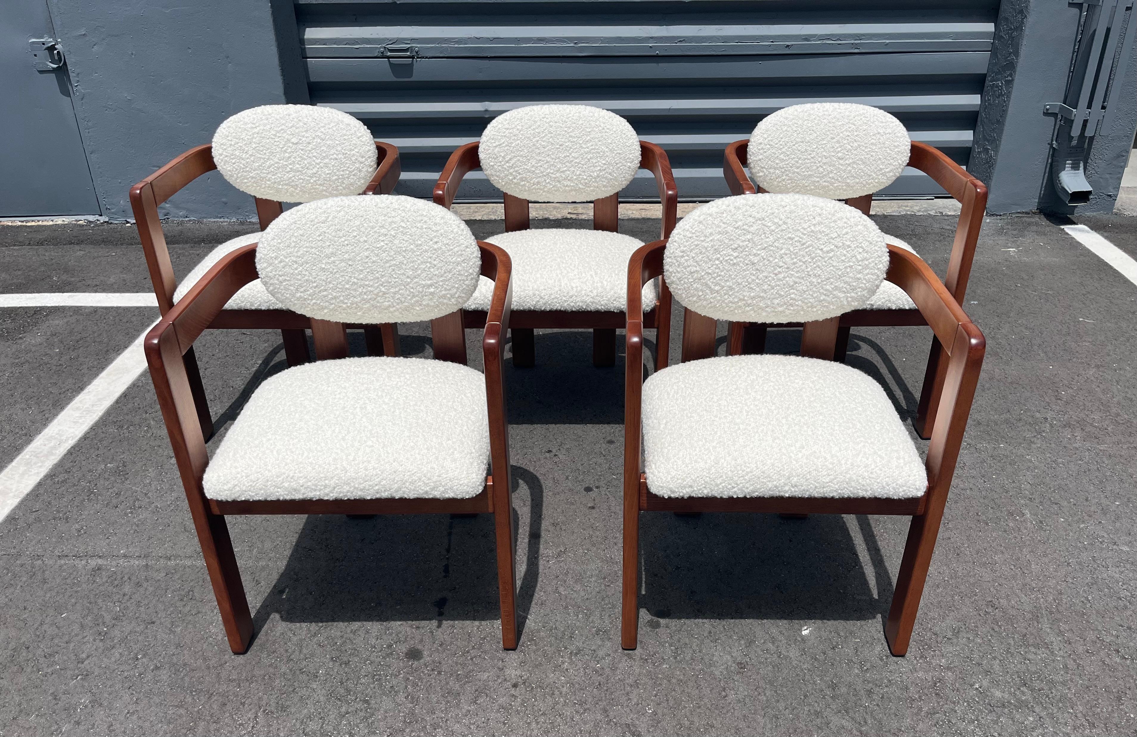 Tessuto Arm Chairs in the style of Tobia Scarpa, Kravet Ivory Boucle, 1970s in vendita