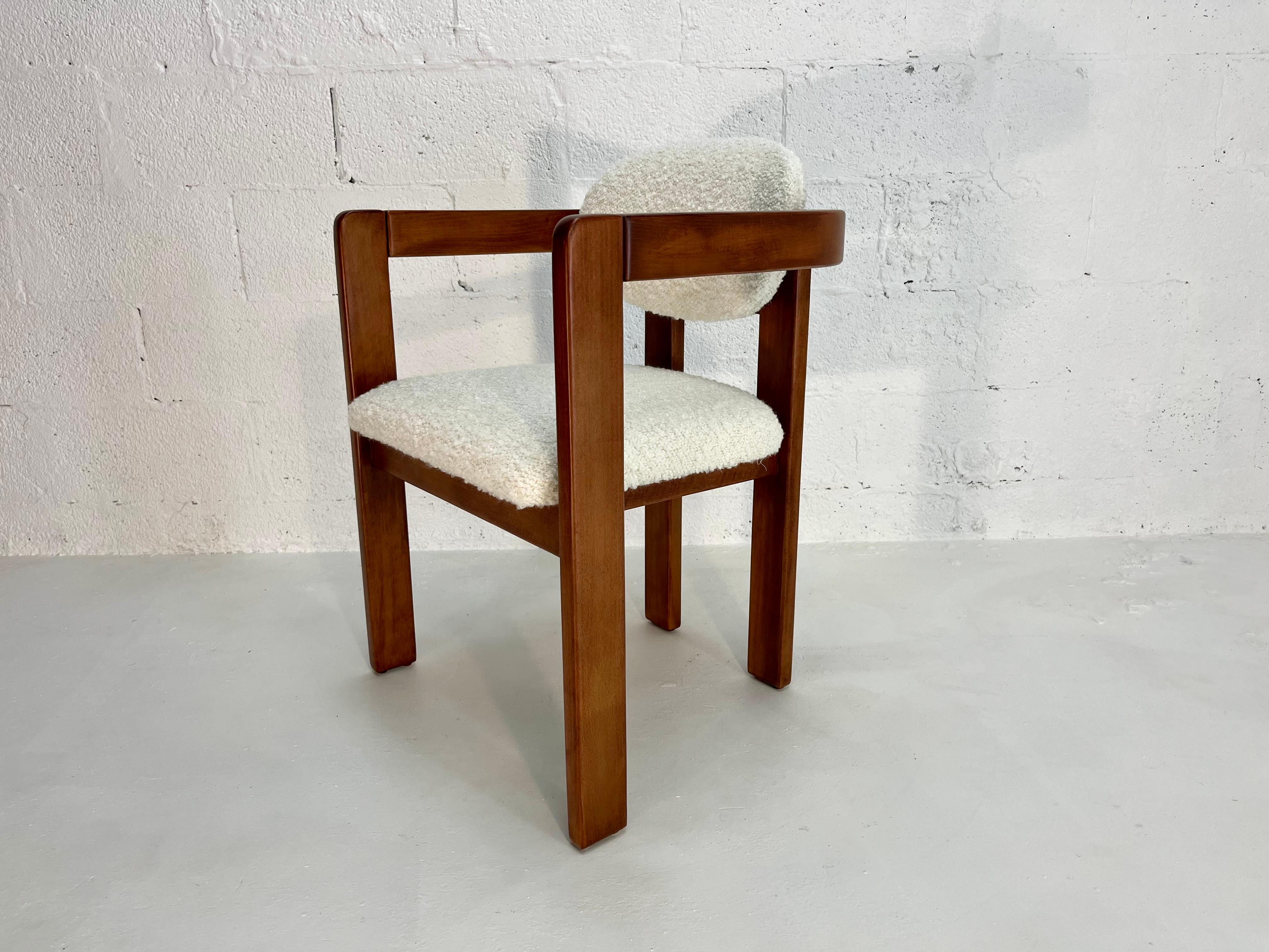 Arm Chairs in the style of Tobia Scarpa, Kravet Ivory Boucle, 1970s 1
