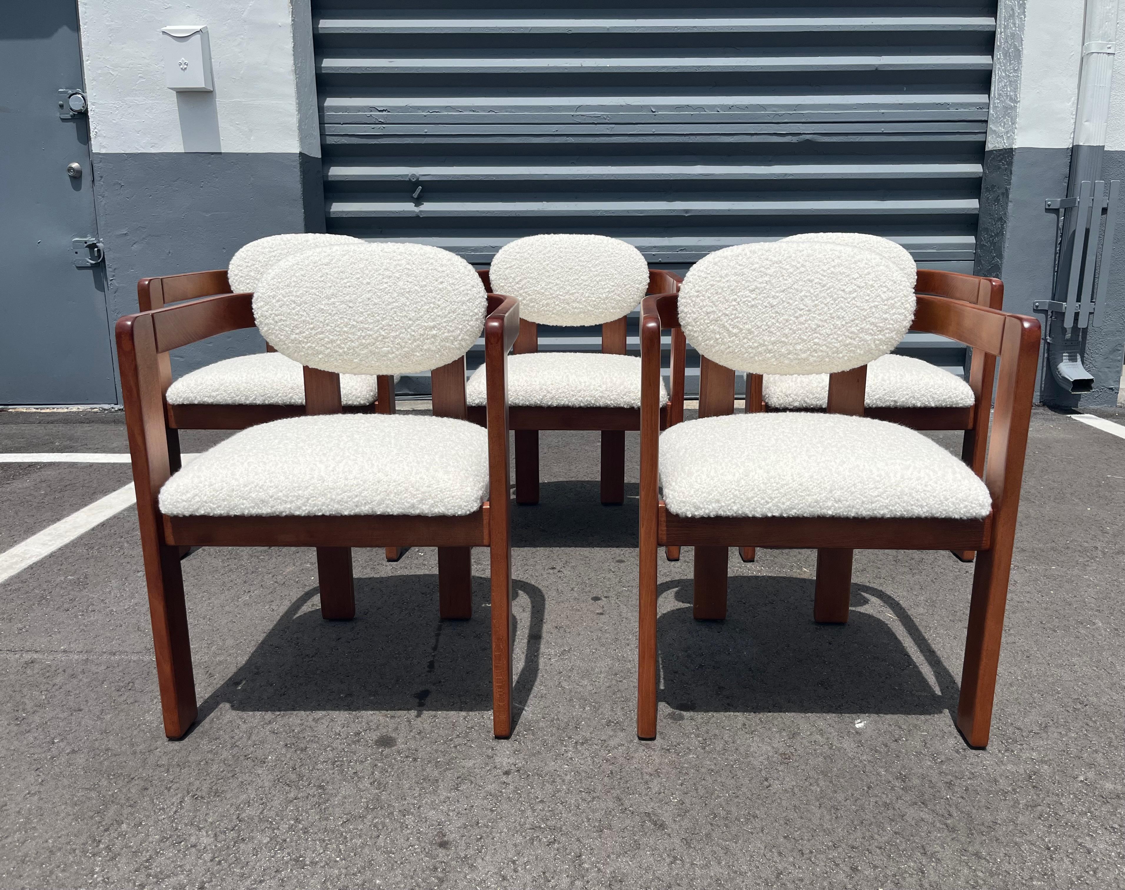 Arm Chairs in the style of Tobia Scarpa, Kravet Ivory Boucle, 1970s in vendita 1