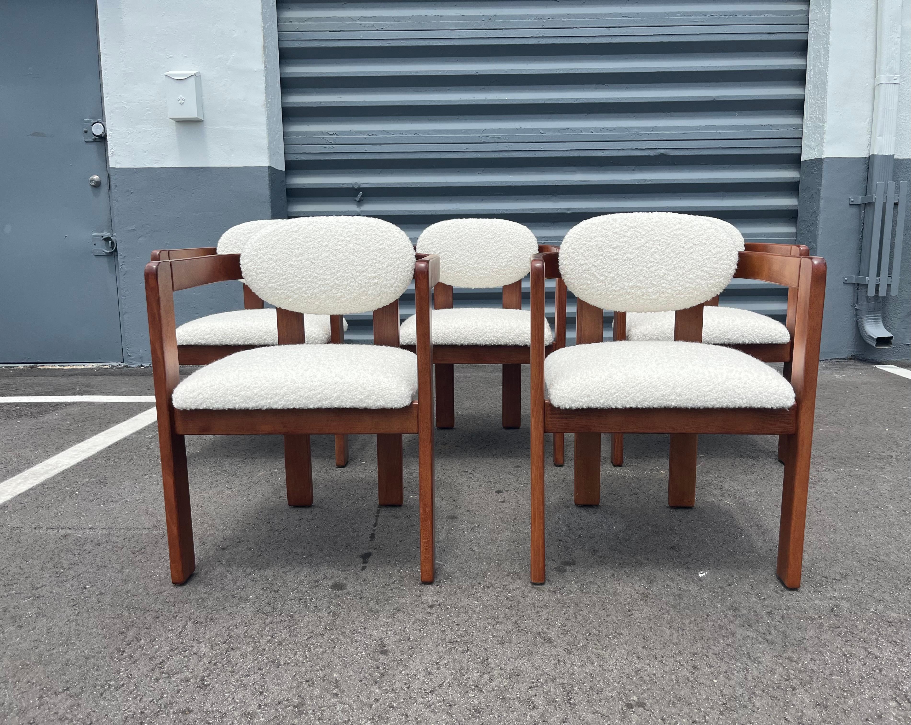 Arm Chairs in the style of Tobia Scarpa, Kravet Ivory Boucle, 1970s in vendita 2