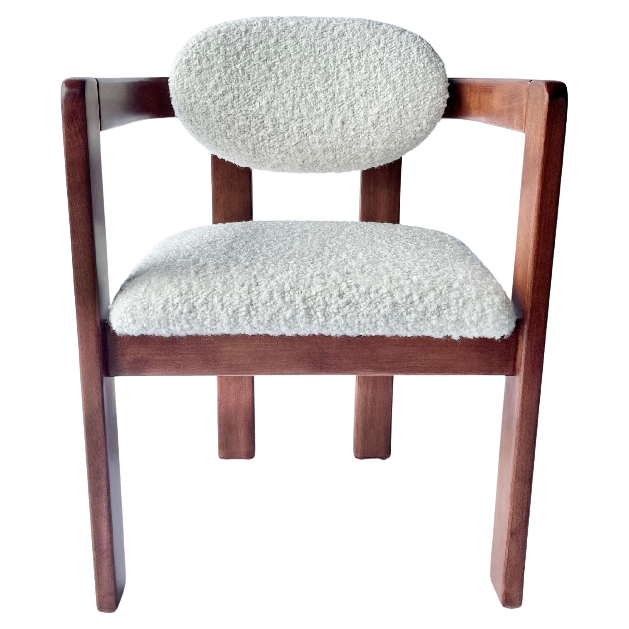Arm Chairs in the style of Tobia Scarpa, Kravet Ivory Boucle, 1970s