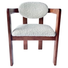 Arm Chairs in the style of Tobia Scarpa, Kravet Ivory Boucle, 1970s