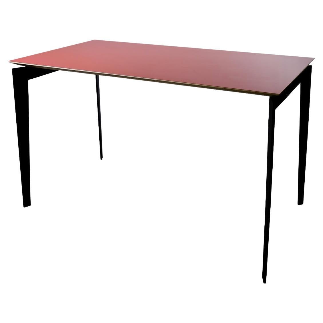 Zeitgenössischer italienischer Tisch aus Stahl und Sperrholz, „Armabianca 01“ von Errante im Angebot