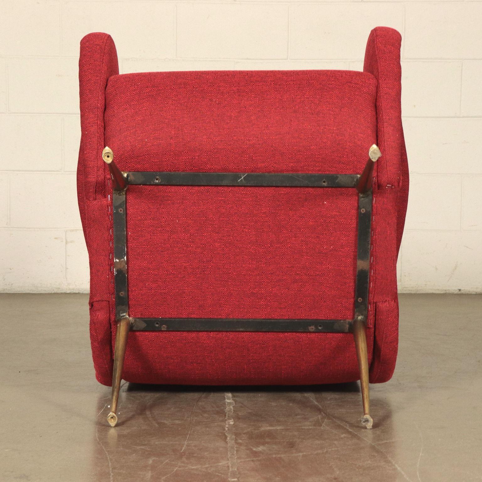 Armchair, Foam Brass and Fabric, Italy, 1950s-1960s 2