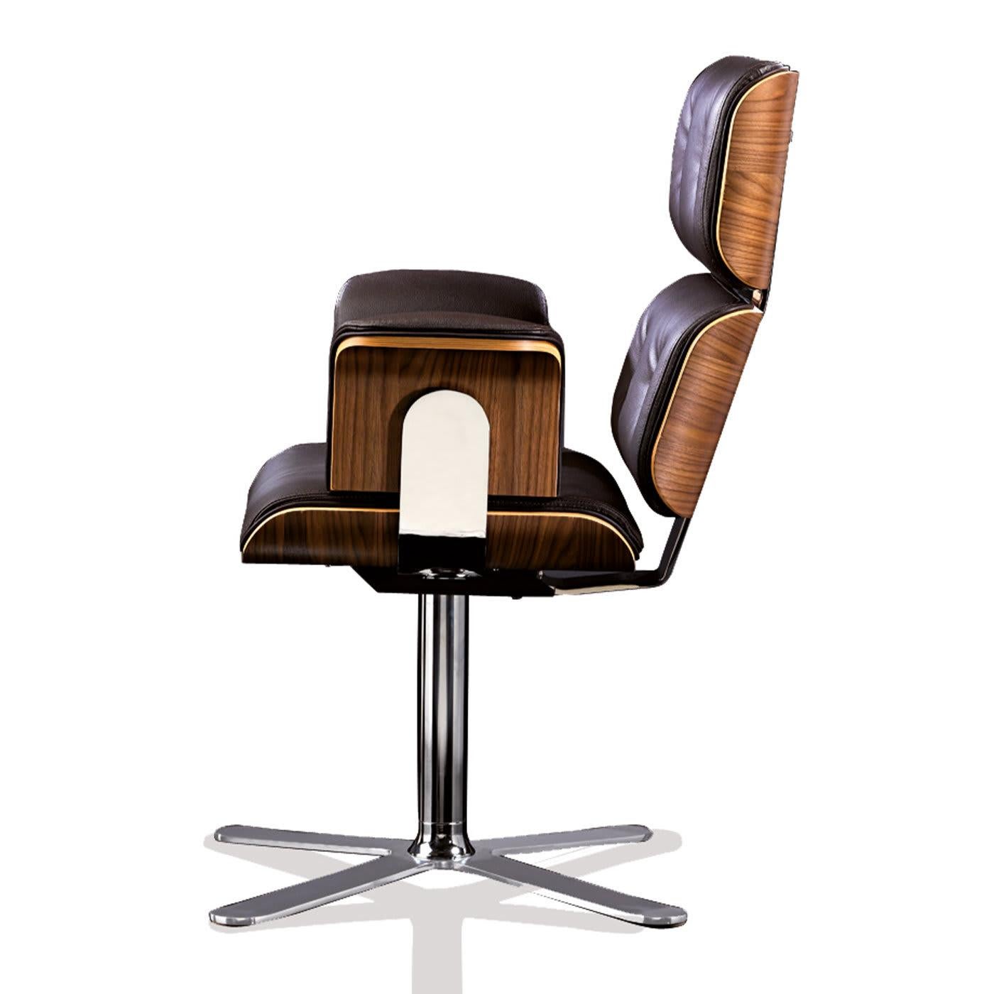 Italian Armadillo 5 Dark Brown Office Armchair by Rainer Bachschmid For Sale