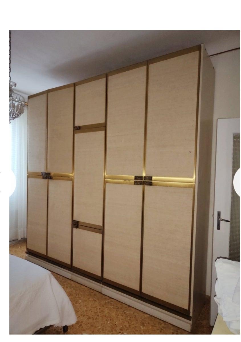 11 door brass and bronze closet design luciano frigerio 1970s For Sale 3