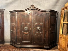 Piedmontese walnut "Grissinato" 4-door closet, italy