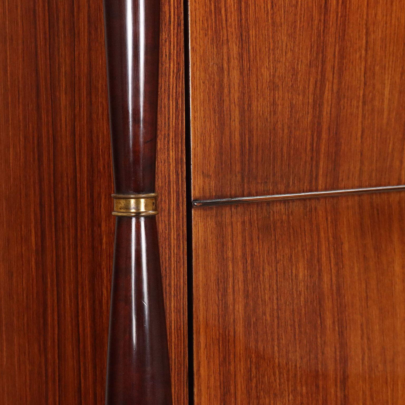 Ebonized Six-Door Wardrobe 1950s