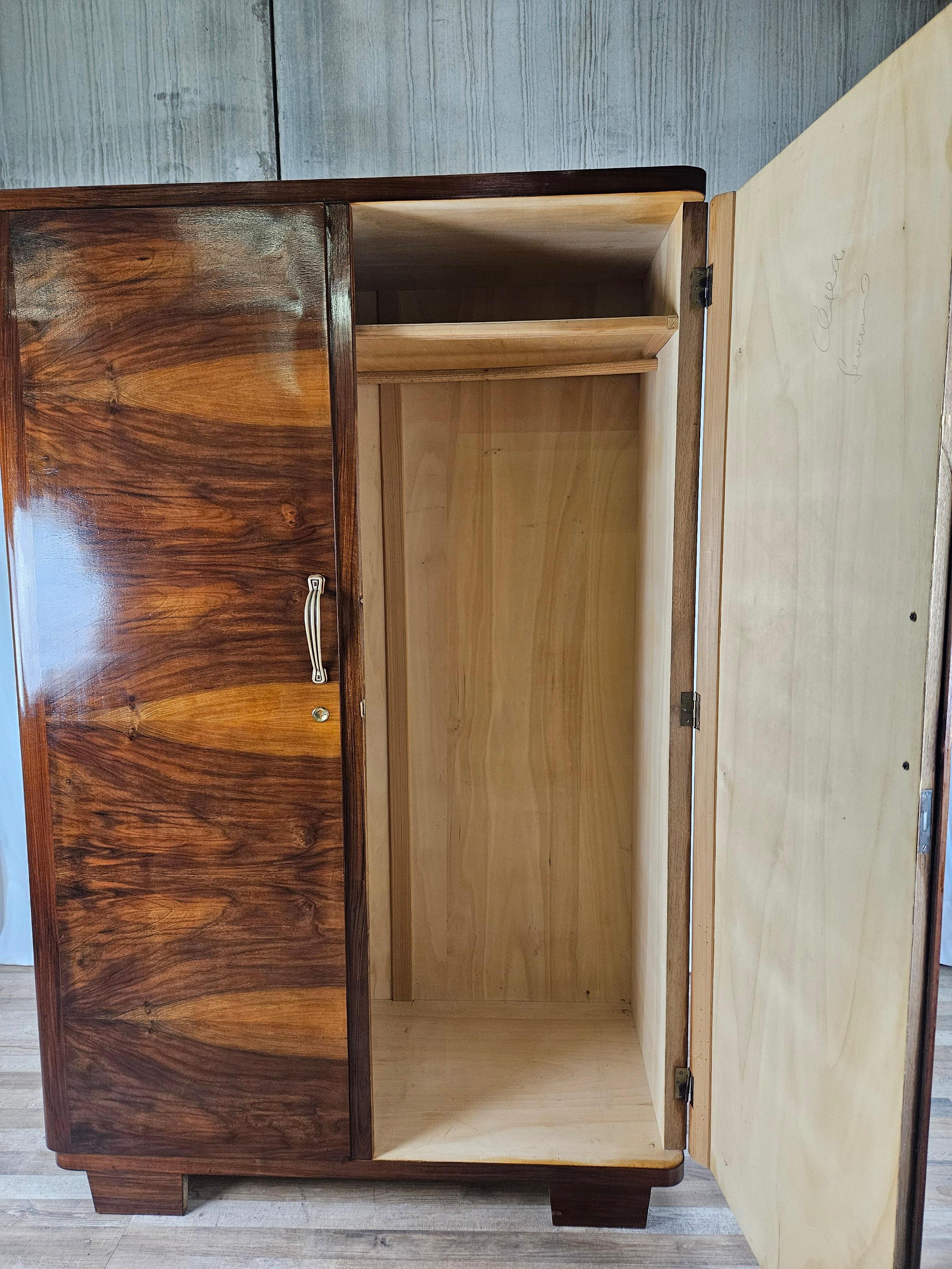 Art Deco two-door walnut burl cabinet  For Sale 12