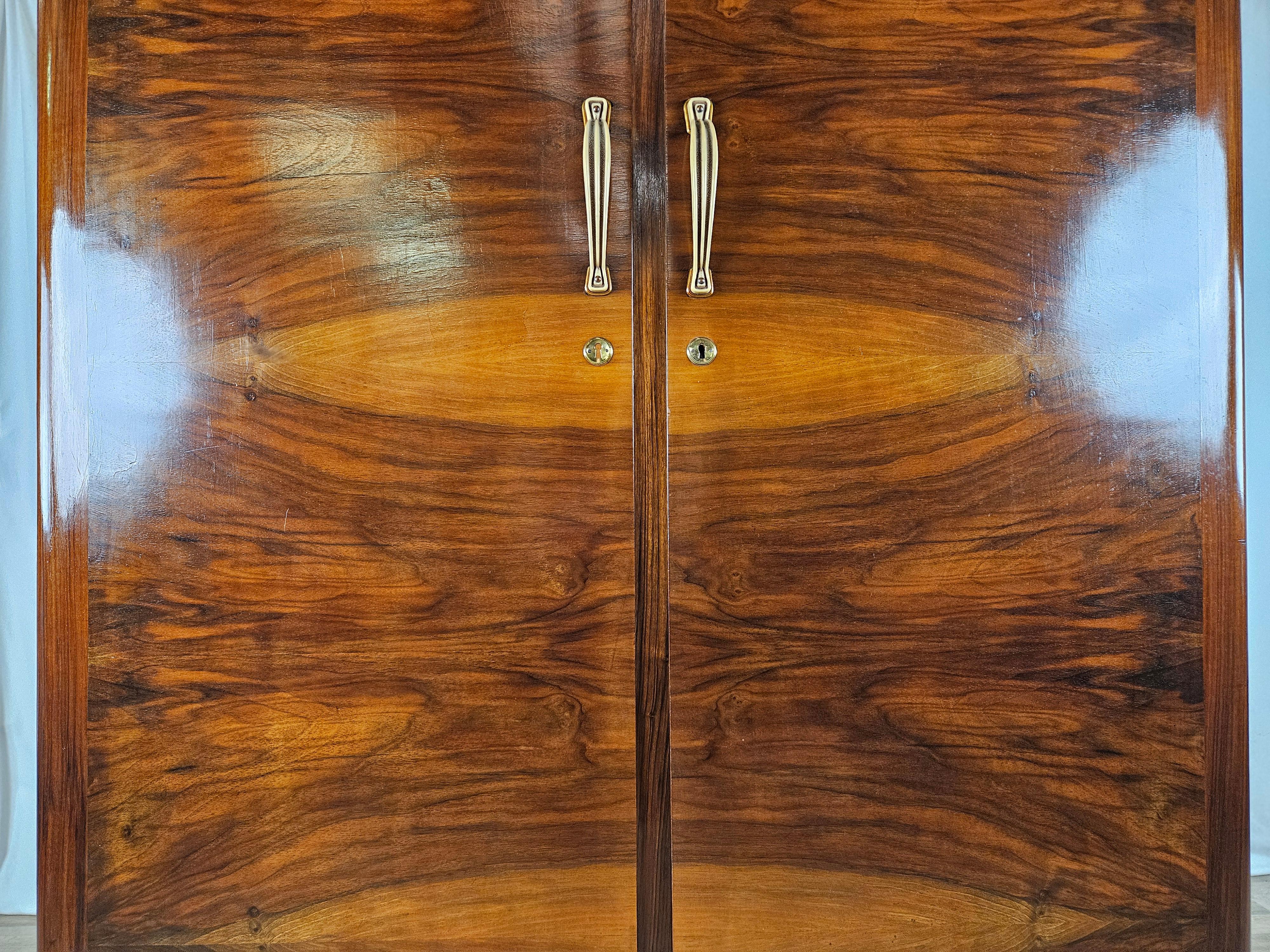 Art Deco two-door walnut burl cabinet 2