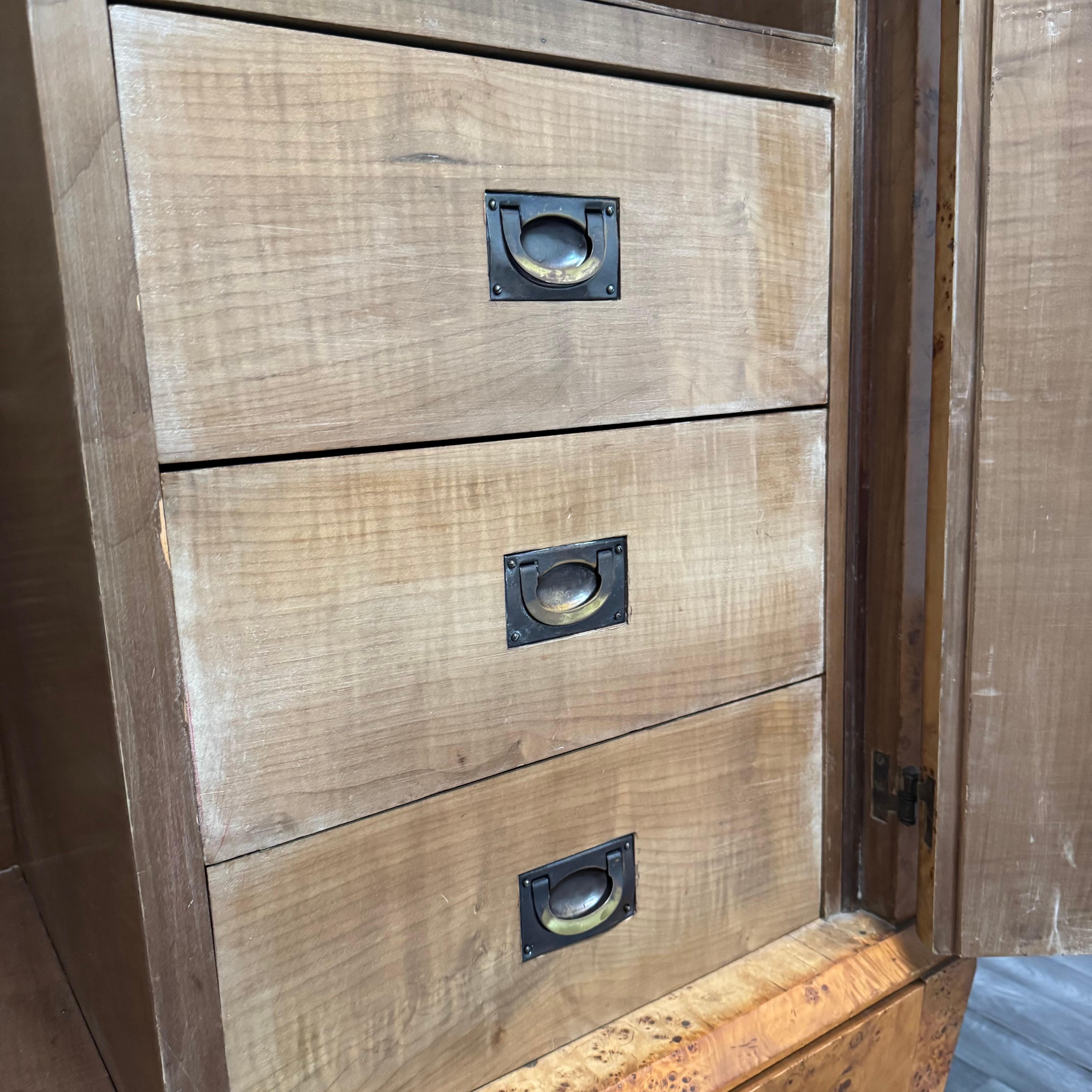 Armadio Cubista Art Decò In Radica Anni 40 Design Modernariato en venta 4