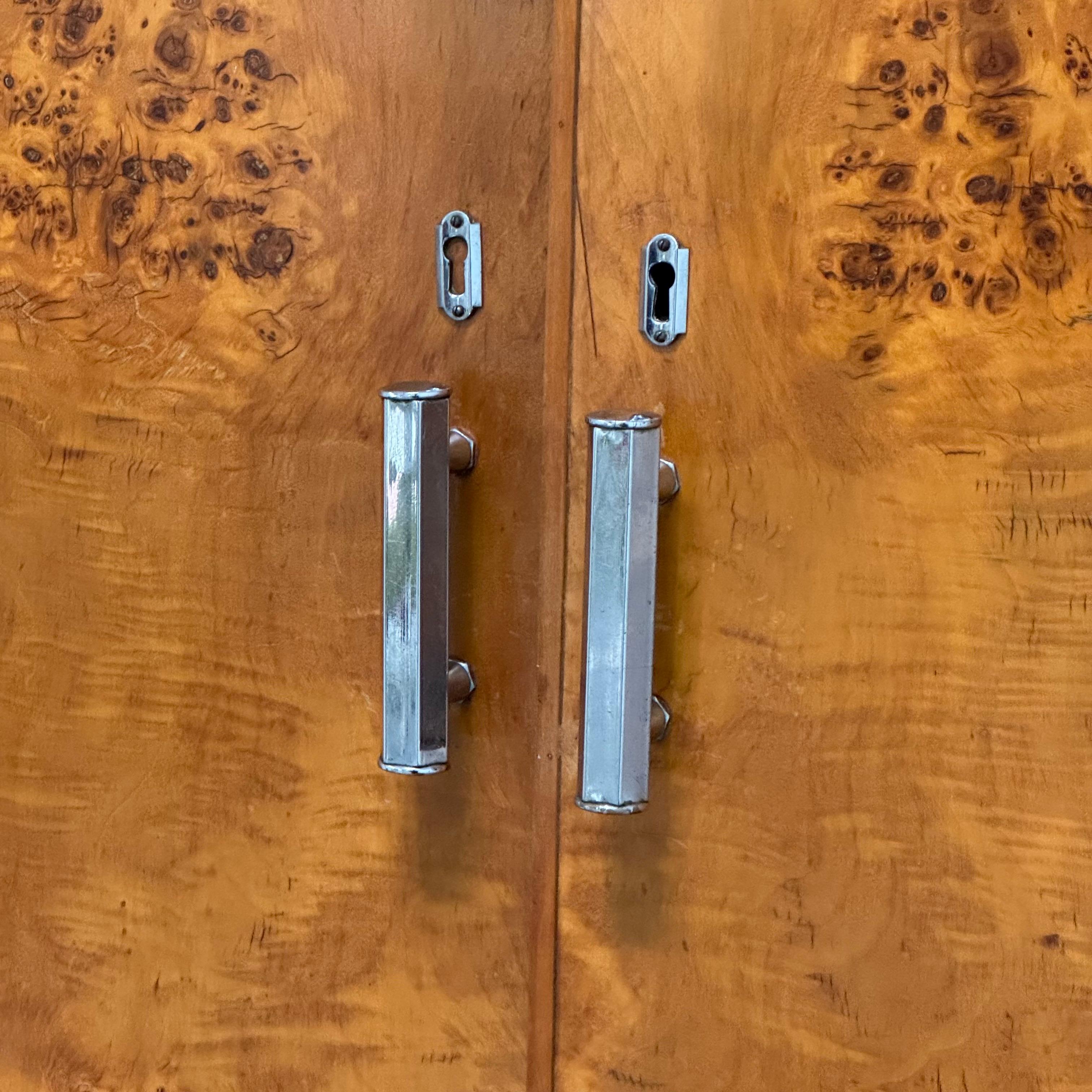 Armadio Cubista Art Decò In Radica Anni 40 Design Modernariato Italiano en venta