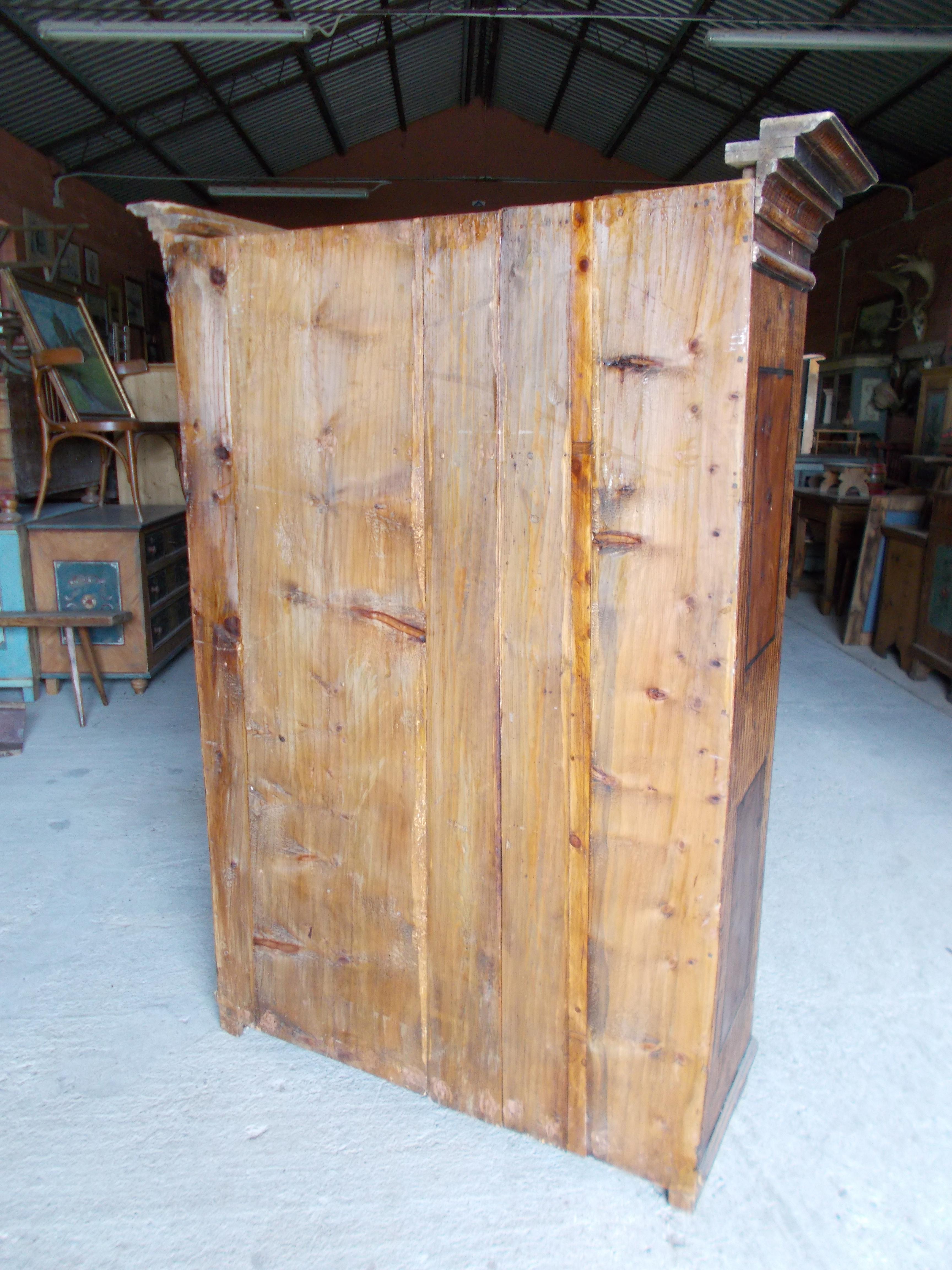 Decorated cabinet made of stone pine wood For Sale 1