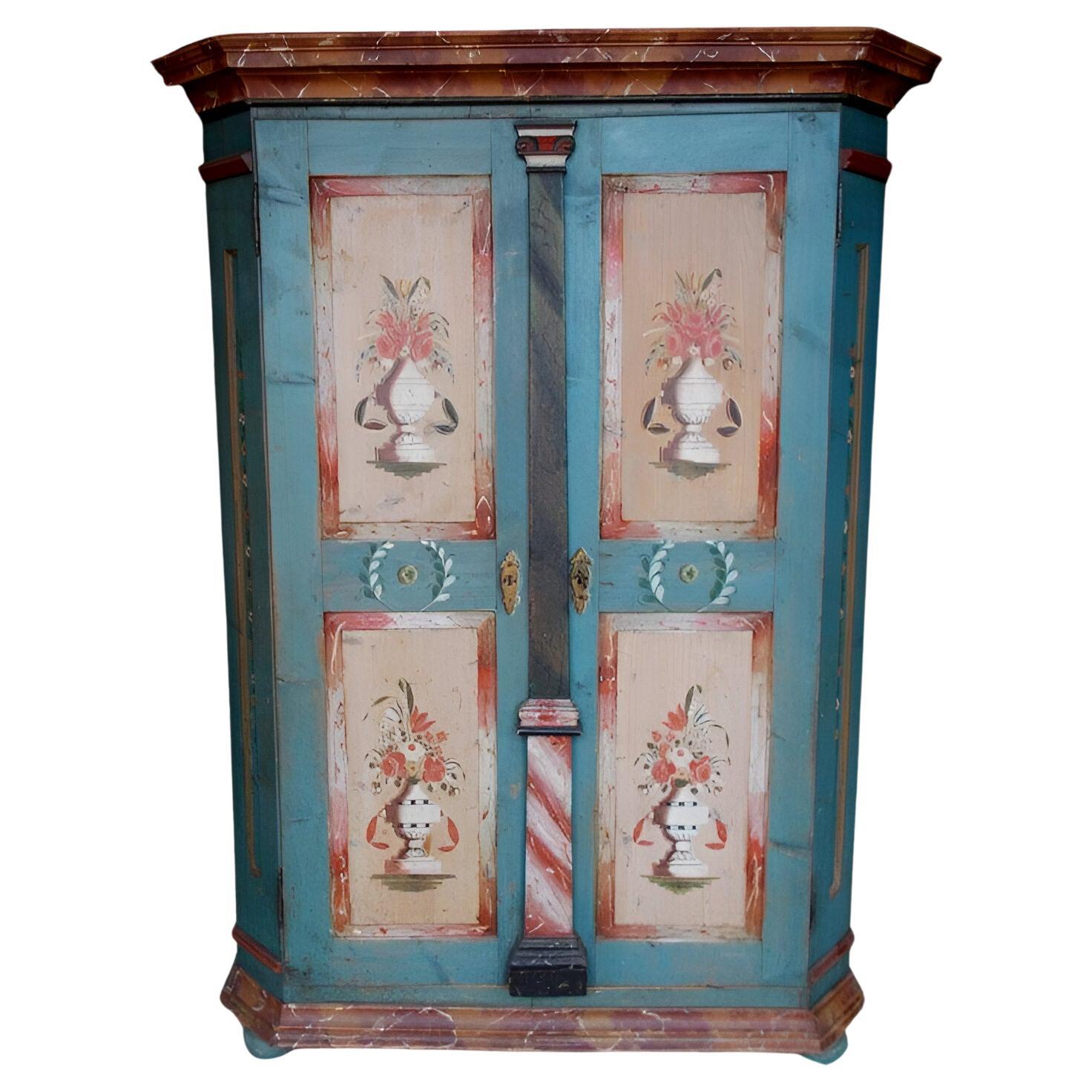 Spruce painted cabinet For Sale