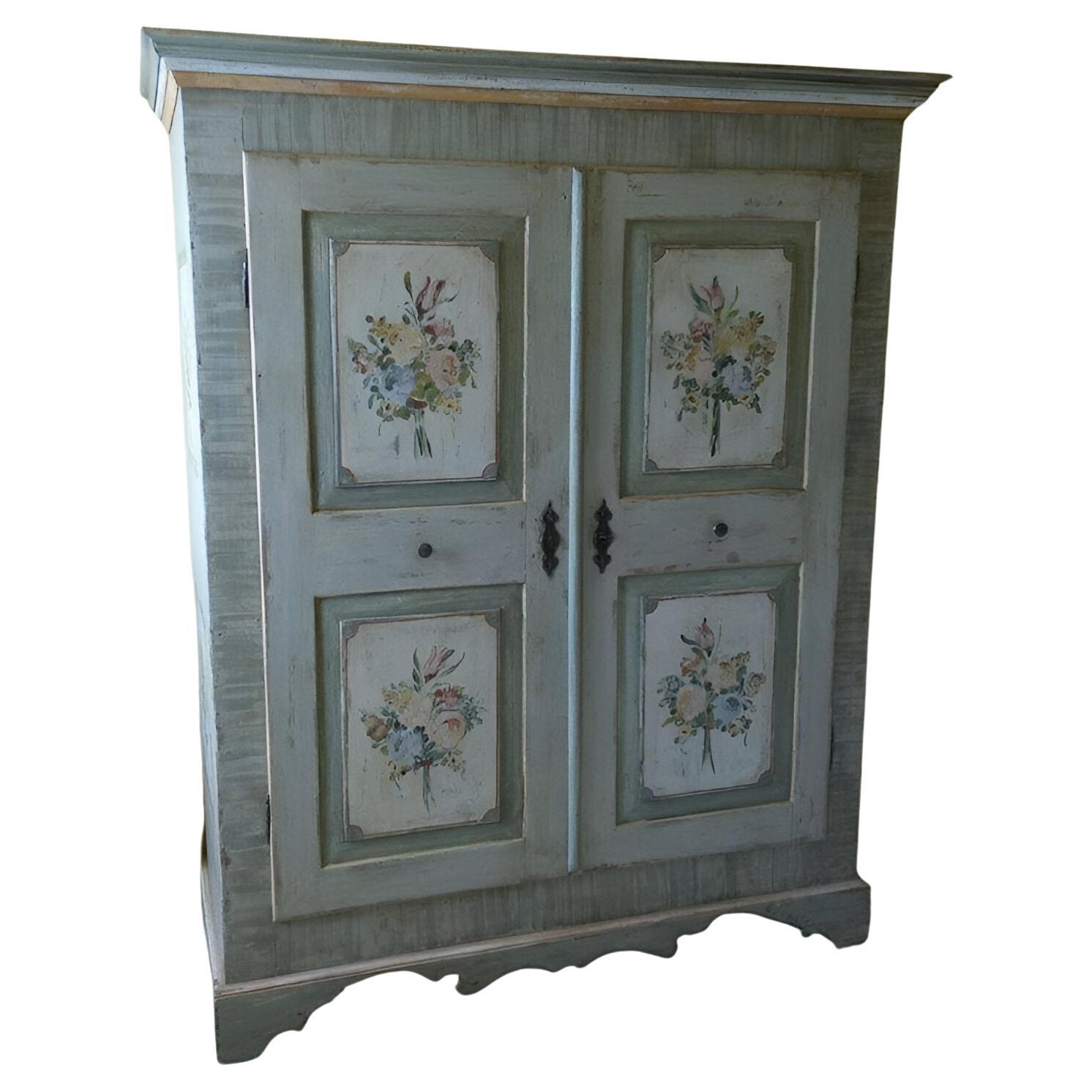 Spruce painted cabinet For Sale