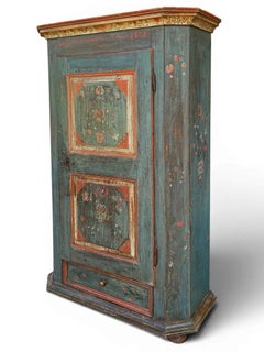 Armario pintado al estilo tirolés, fechado en 1801, arte popular