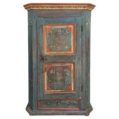 Armario pintado al estilo tirolés, fechado en 1801, arte popular