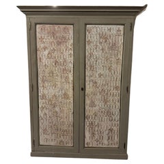 Lacquered and painted closet cabinet with two doors, Italy