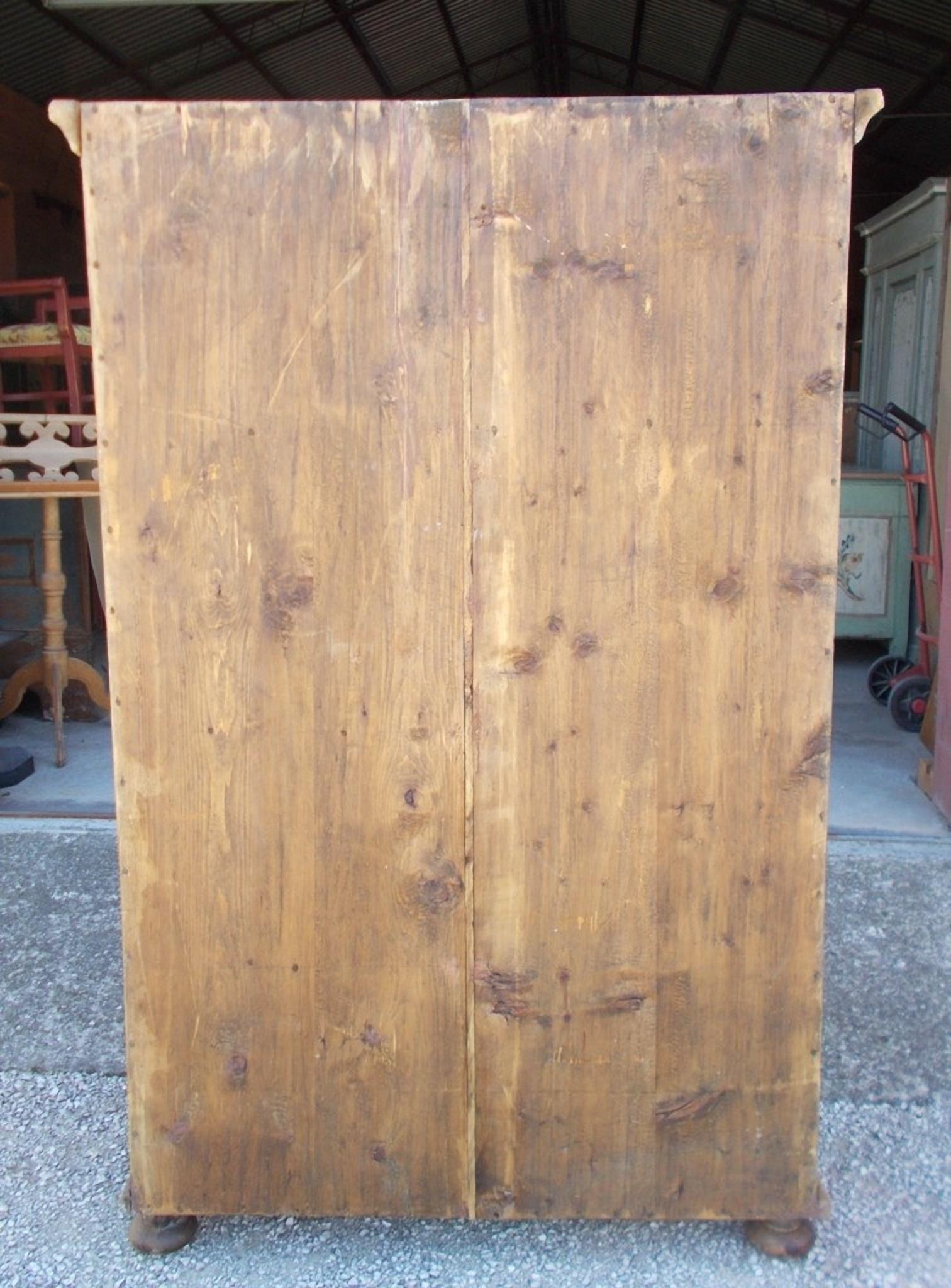 Mid-19th Century Cirmolo closet in rustic country art style For Sale