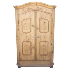 Antique Cirmolo closet in rustic country art style