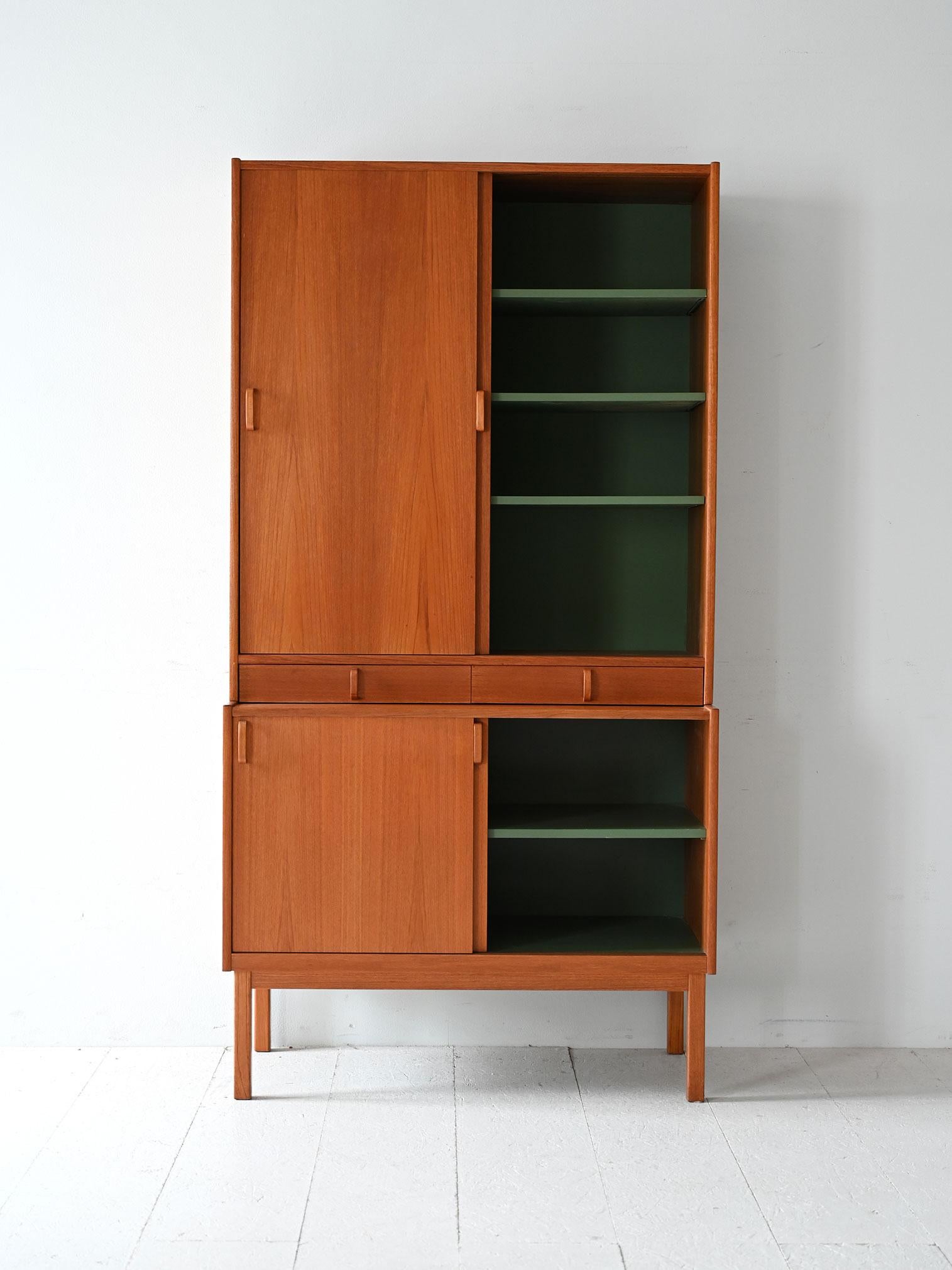 Scandinavian Modern Scandinavian teak closet with sliding doors - Bodafors For Sale