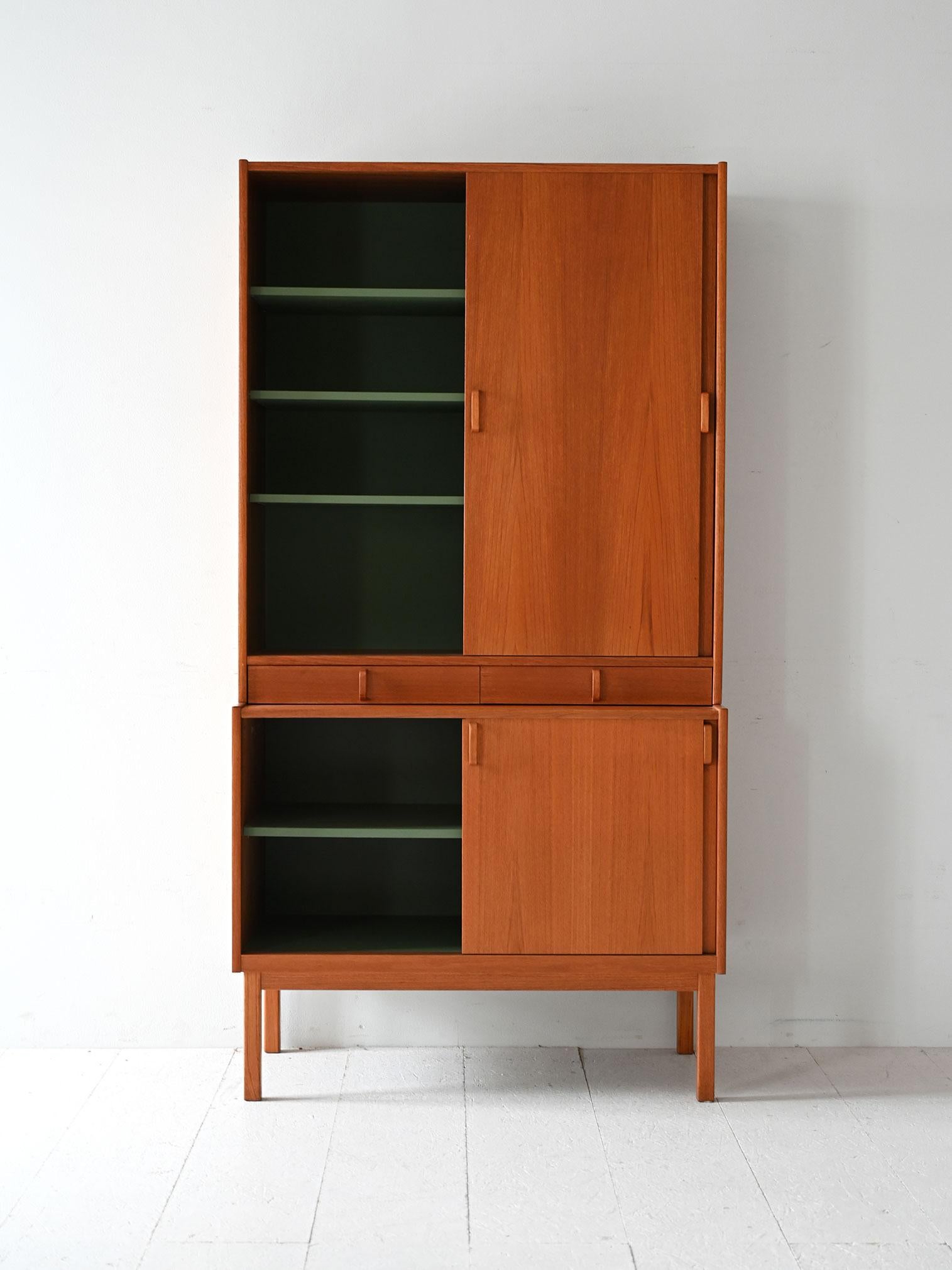 Swedish Scandinavian teak closet with sliding doors - Bodafors For Sale