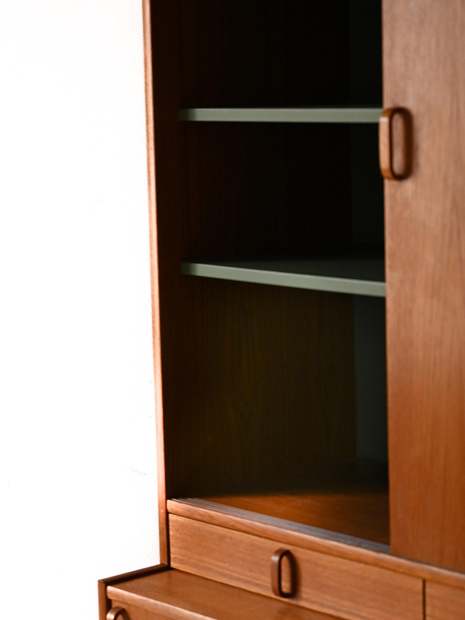 Teak Scandinavian teak closet with sliding doors - Bodafors For Sale