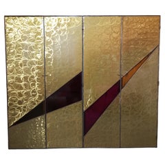 Four-door sculpture cabinet with glass shelves Italy 1970s/80s
