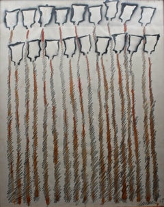 Arman 'French' Drawing "Orange Goes" 1968 Drawing