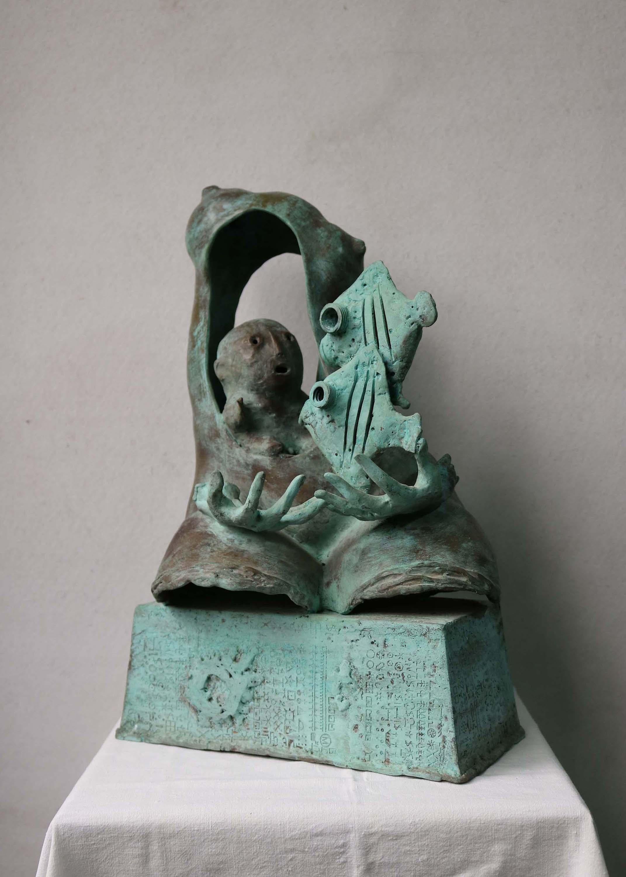 Arman Hambardzumyan Figurative Sculpture - 'Invisible Discussion, ' by ArmanH, Bronze Sculpture