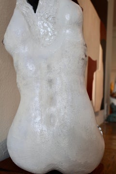 "Woman in Black" Figurative Sculpture by ArmanH, Bronze, Glass, Ceramic, 2025