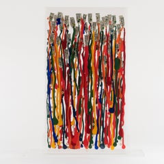 Arman Aqua Frago Sculpture Accumulation of Paint Tubes in Plexiglas Box