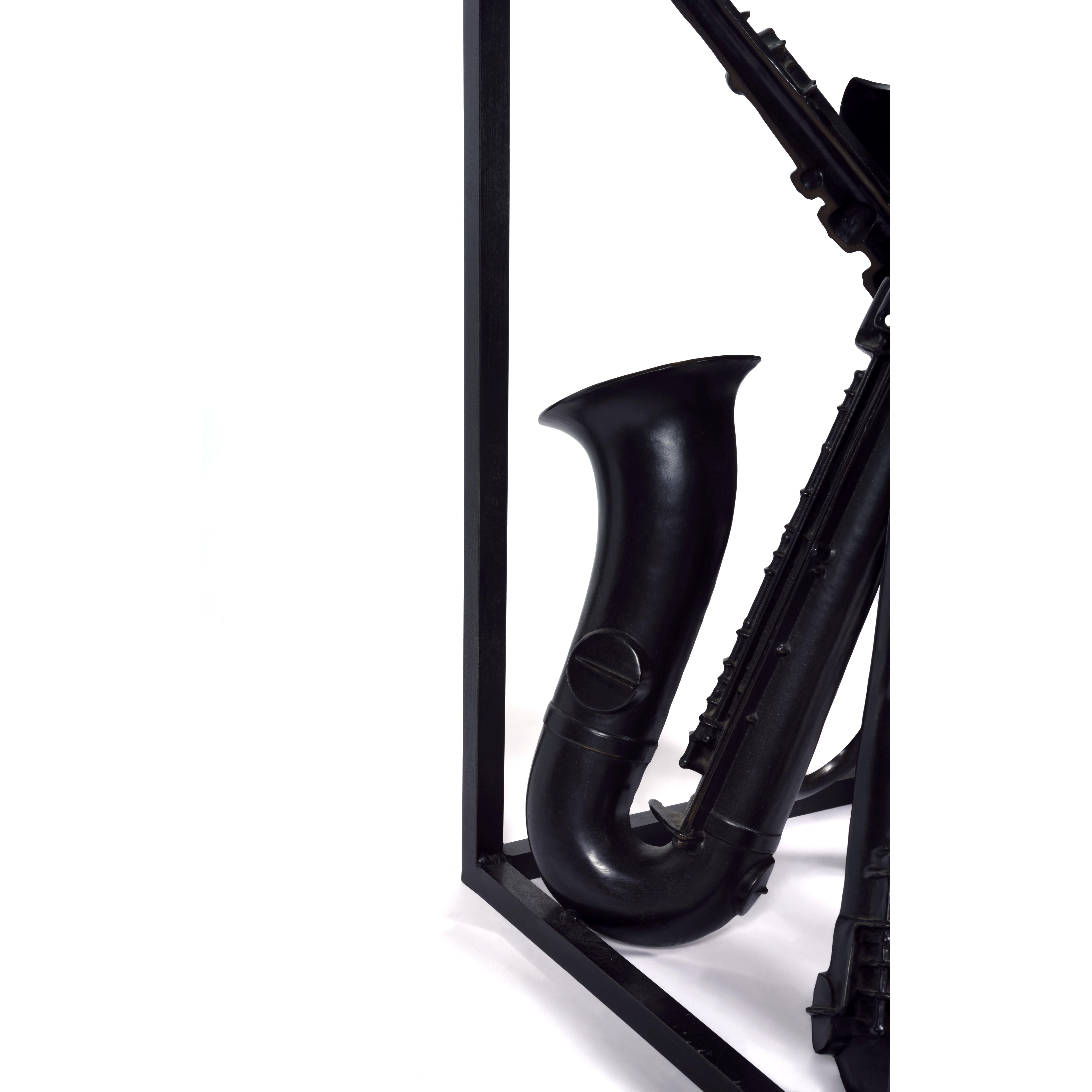 Arman, Saxophone Table Base, Polished Bronze Sculpture, Signed, ca. 1990 For Sale 1