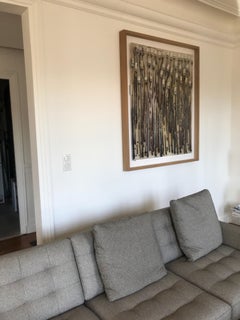 Tubi di vernice rossa e blu. Tecnica mista