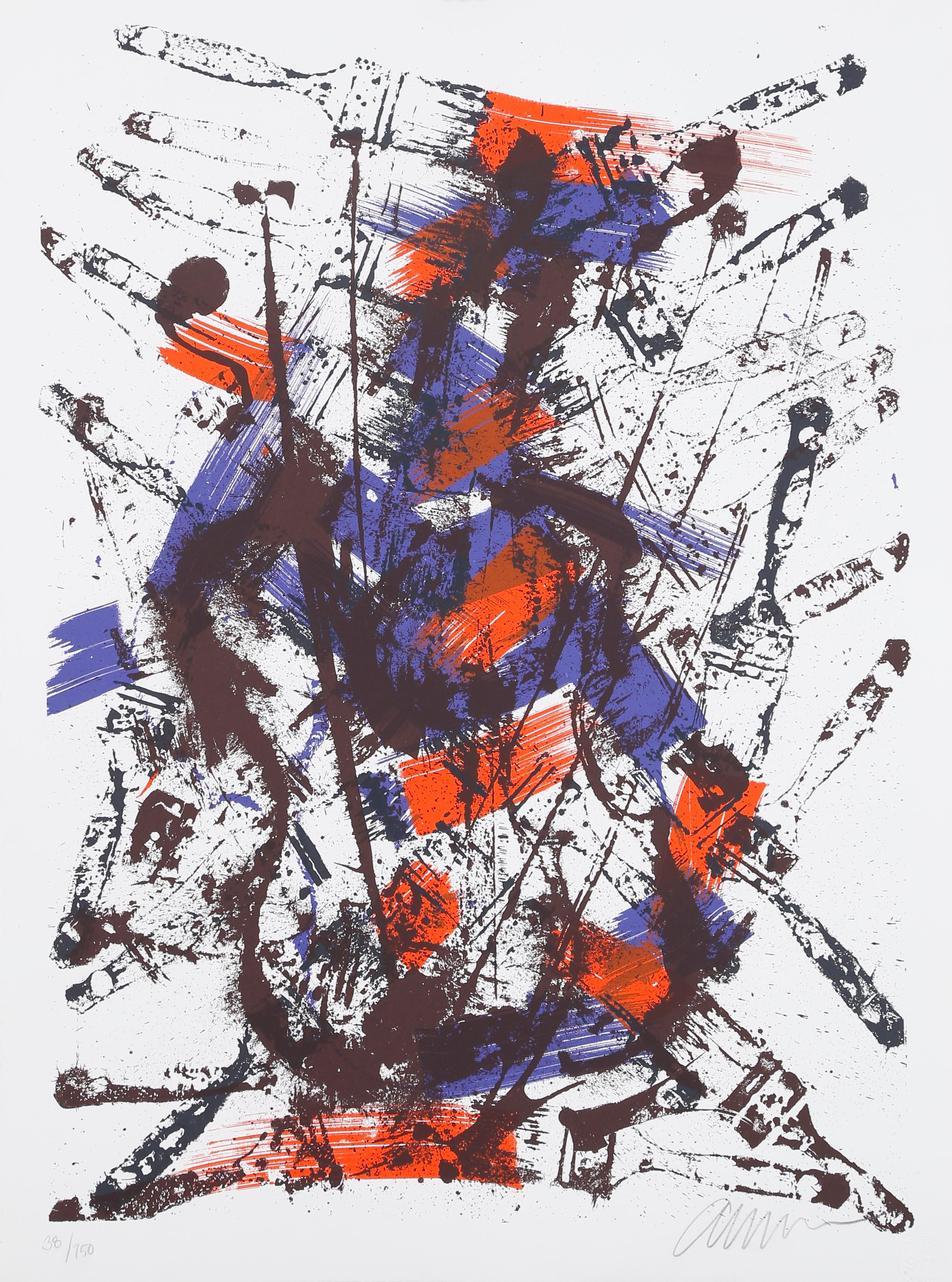 Arman Abstract Print - Accumulation Of Violins - Original Lithograph Handsigned Numbered