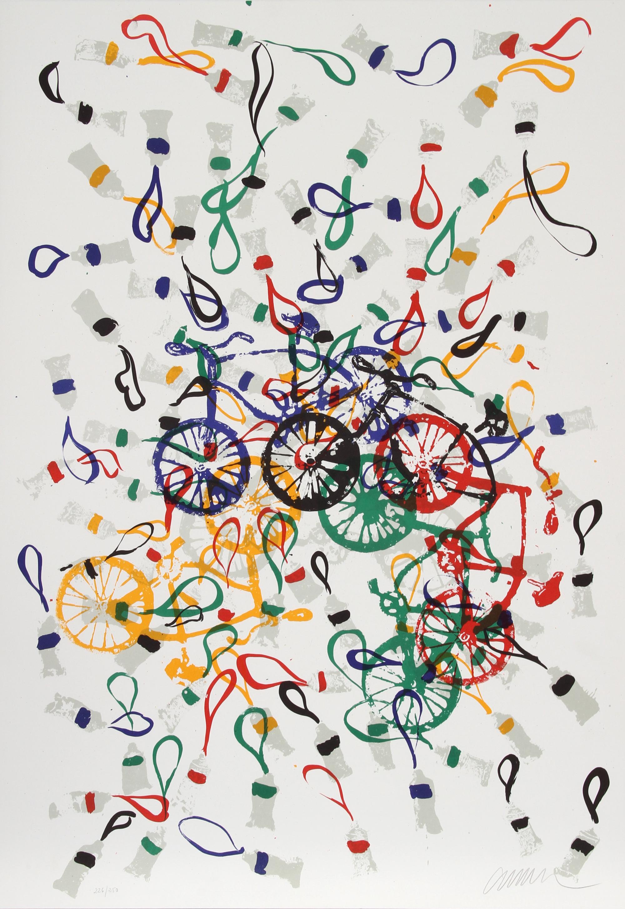 Arman Abstract Print - Bicycles for the Barcelona Olympics 1992