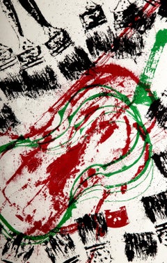 Empreinted De Violins Et Pinceaux, Abstract Lithograph by Arman