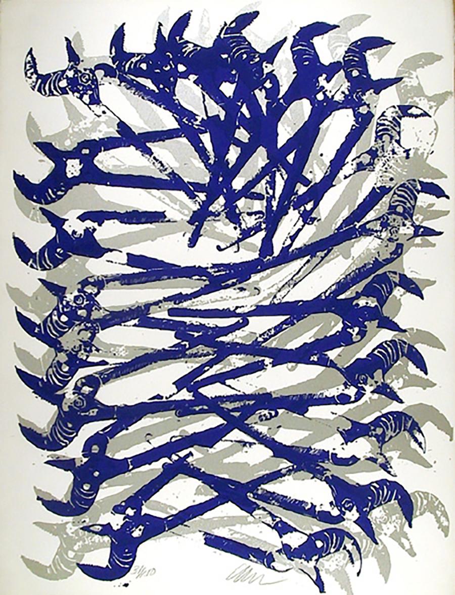 Artiste :  Arman, Français (1929 - 2005)
Titre :  Hydra
Année :  1979
Moyen :  Sérigraphie sur Arches, signée et numérotée au crayon
Edition :  150
Taille :  30 po. x 22 po. (76,2 cm x 55,88 cm)