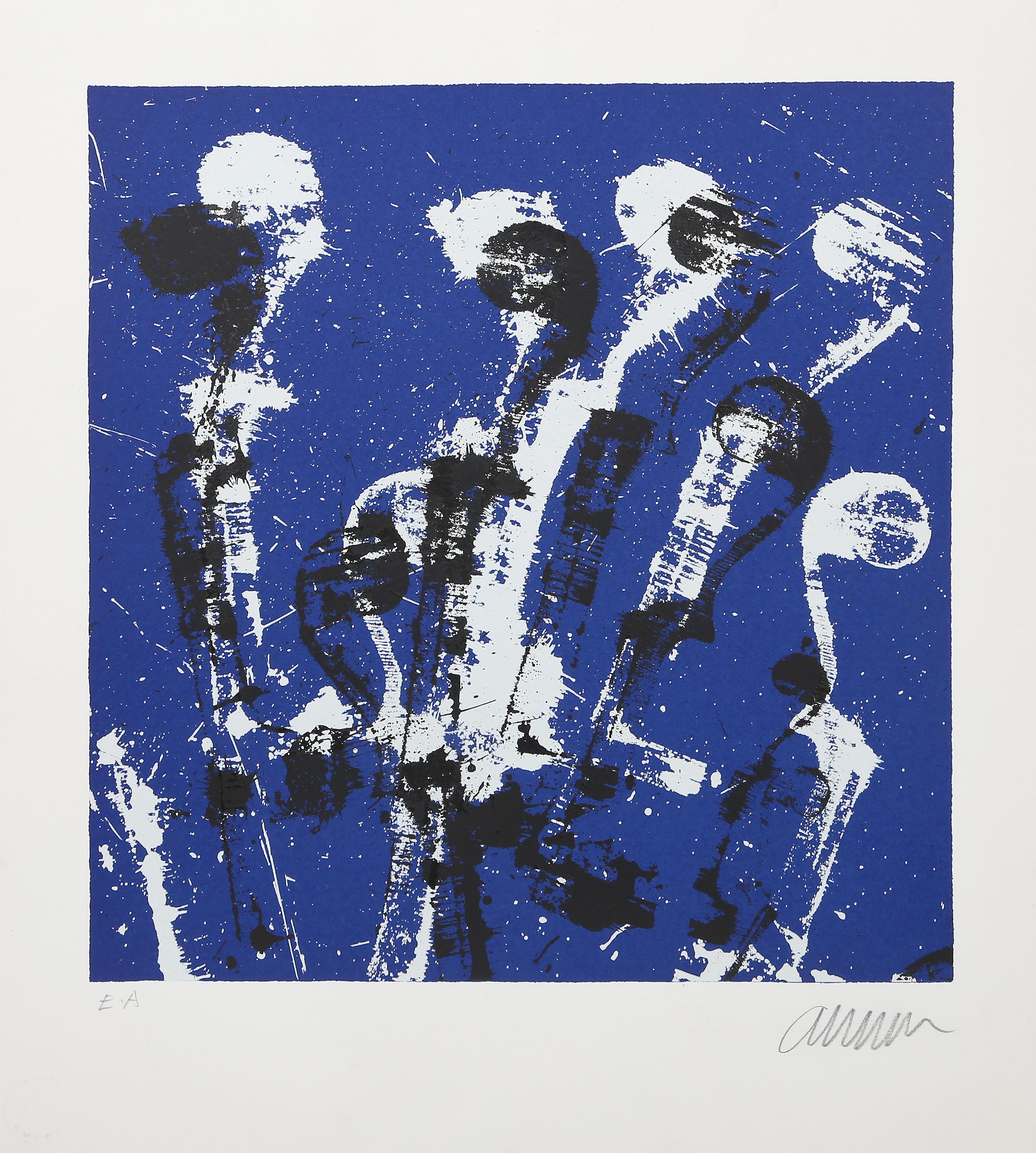 Artista:  Arman, francés (1929 - 2005)
Título:  Manches de violons bleus
Año:  1987
Medio:  Serigrafía sobre papel Arches, firmada y numerada a lápiz
Edición:  EA
Imagen: 14 x 13,25 pulgadas
Tamaño:  18 x 16.25 in. (45.72 x 41.28 cm)

Imprenta: